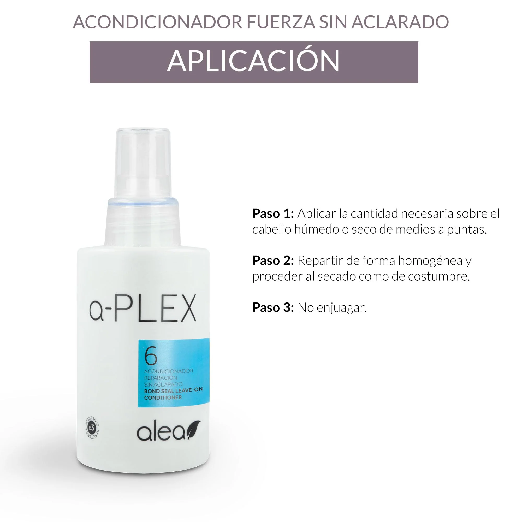 ALEA - Leave-In Conditioner - A-Plex Nº6 Leave-In Repair Conditioner - 250 ml - All Hair Types - Softens, Strengthens, and Hydrates - Anti-Frizz Hair - Heat Protector - Image 5