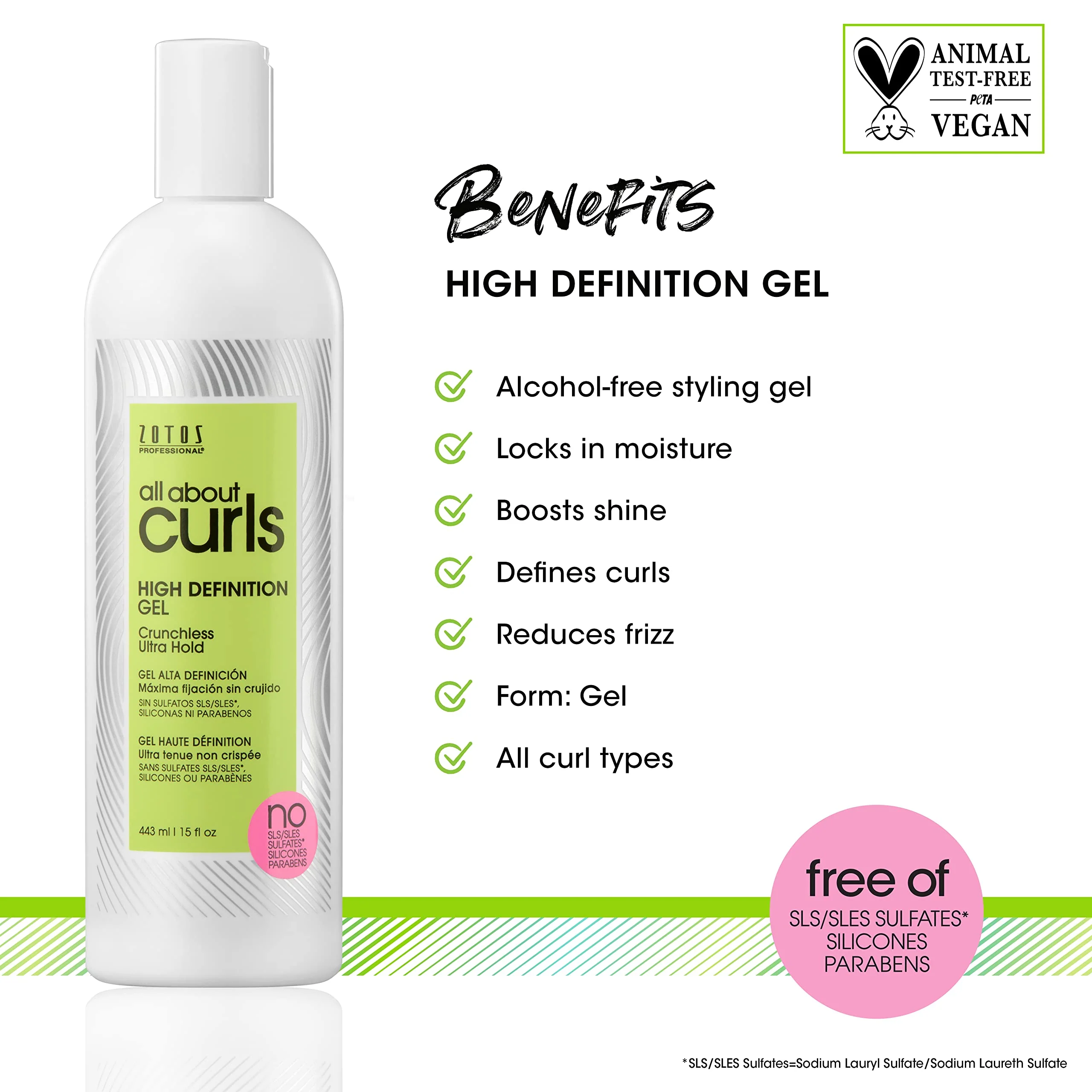 ALL ABOUT CURLS High Definition Gel | Crunchless Ultra Hold | Define, Moisturize, De-Frizz | All Curly Hair Types | Vegan & Cruelty Free | Sulfate Free | 15 Fl Oz - Image 3
