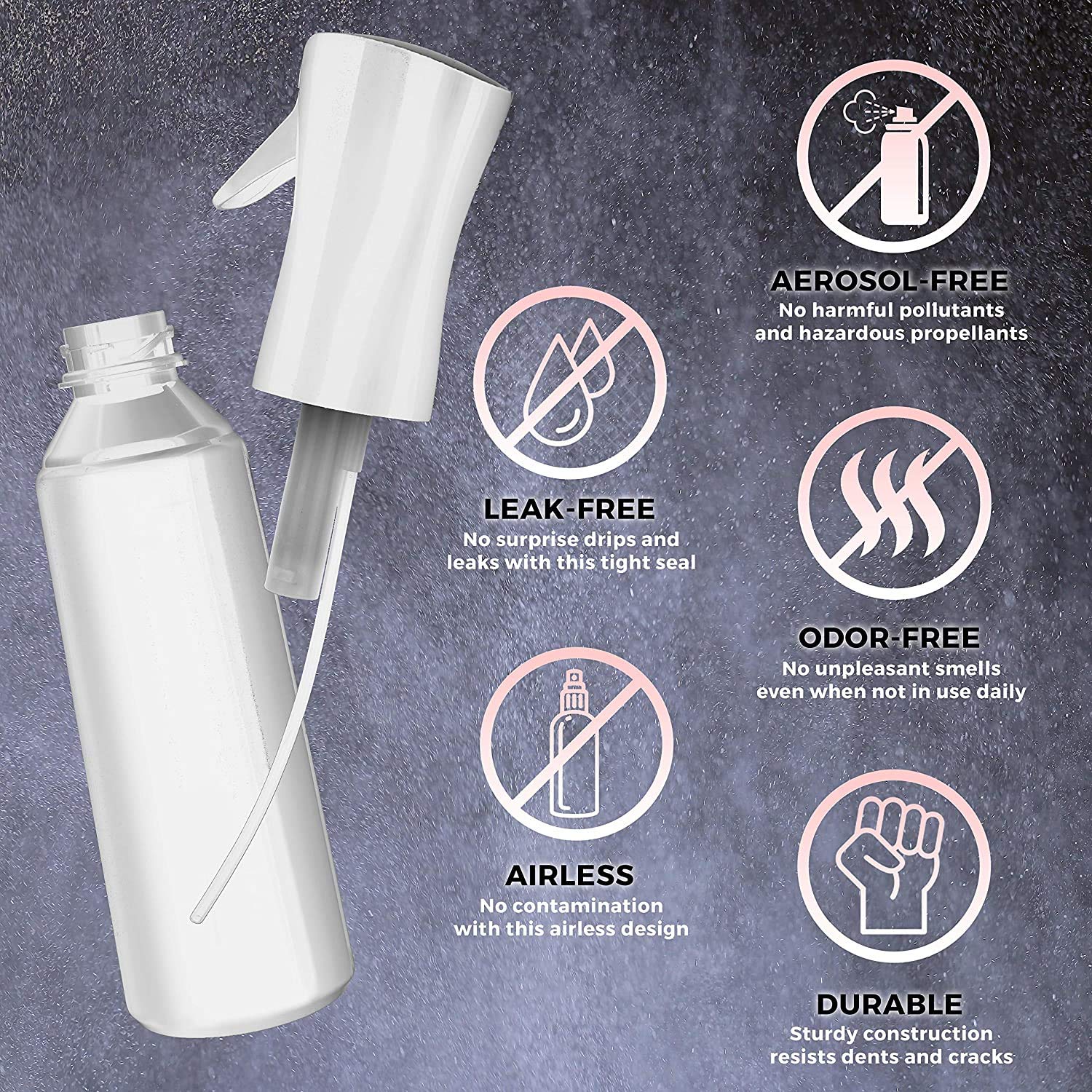 Alpree Hair Spray Bottle Continuous Water Mister Bottle Empty Ultra Fine for Hair Styling, Pets, Plants, Cleaning, Misting & Skin Care, Salons, for Taming Hair in Morning, Curly Hair, Essential Oil - Image 2