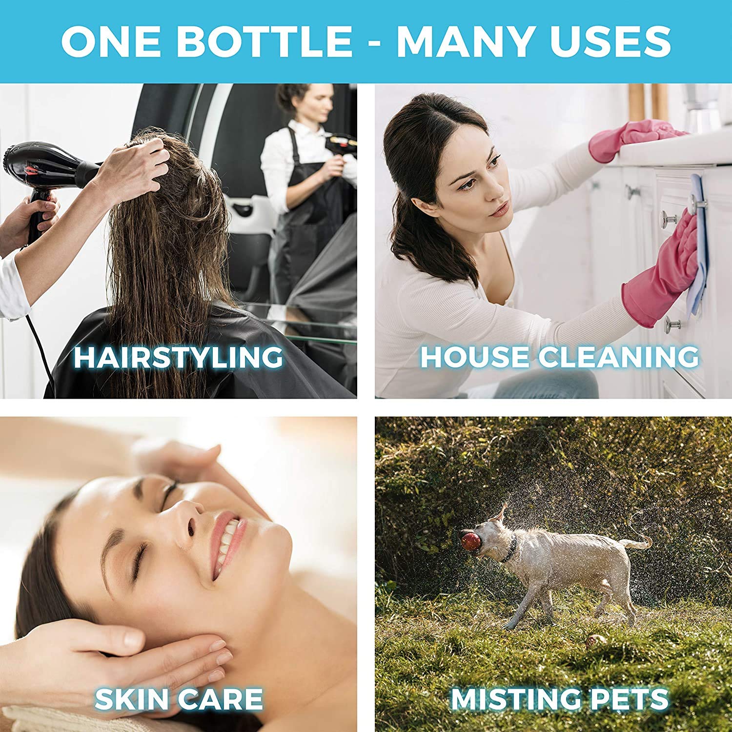 Alpree Hair Spray Bottle Continuous Water Mister Bottle Empty Ultra Fine for Hair Styling, Pets, Plants, Cleaning, Misting & Skin Care, Salons, for Taming Hair in Morning, Curly Hair, Essential Oil - Image 4