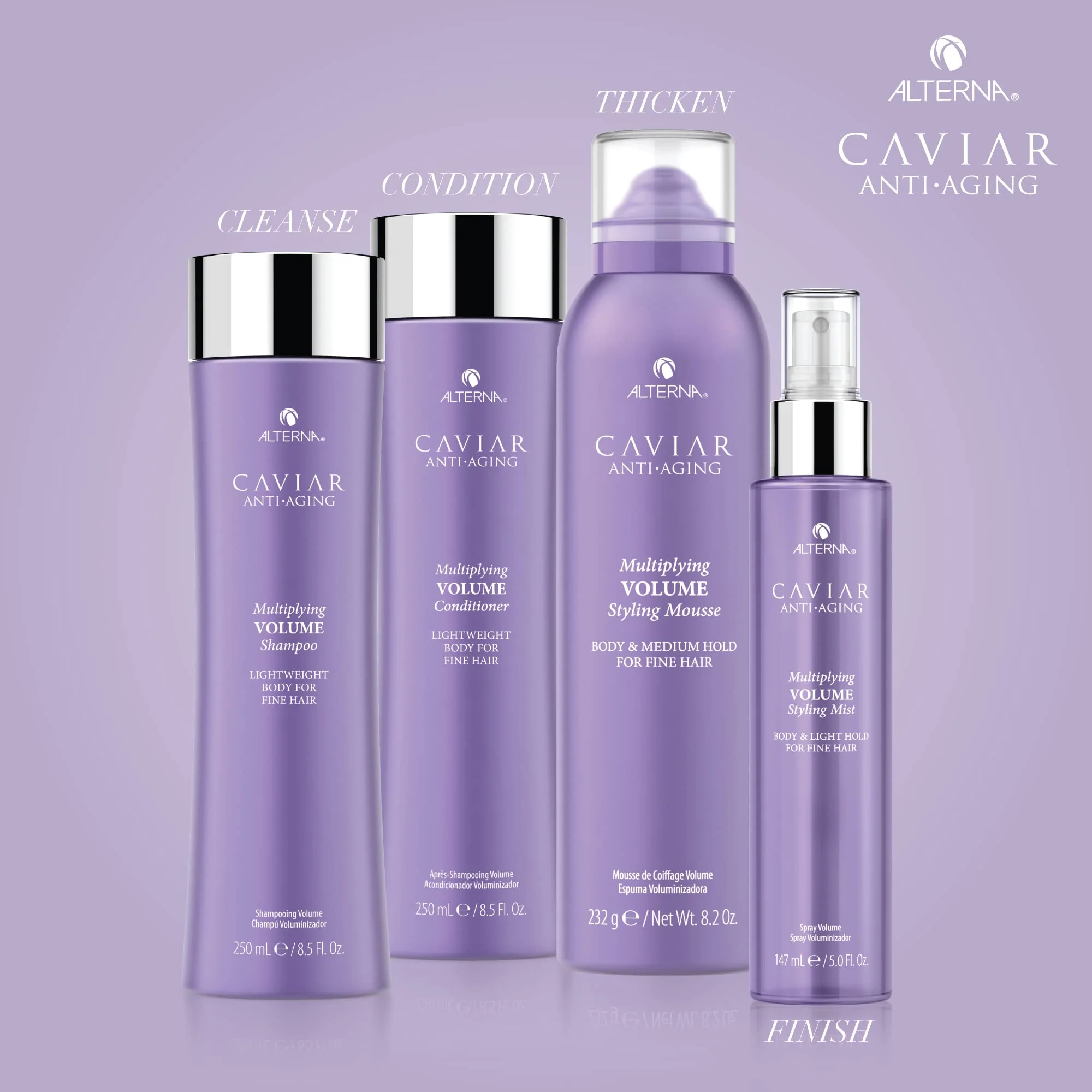 Alterna Caviar Anti-Aging Multiplying Volume Shampoo and Conditioner Standard Set, 8.5oz each | For Fine, Thin Hair | Create Instant Volume and Thickness | Sulfate Free - Image 5
