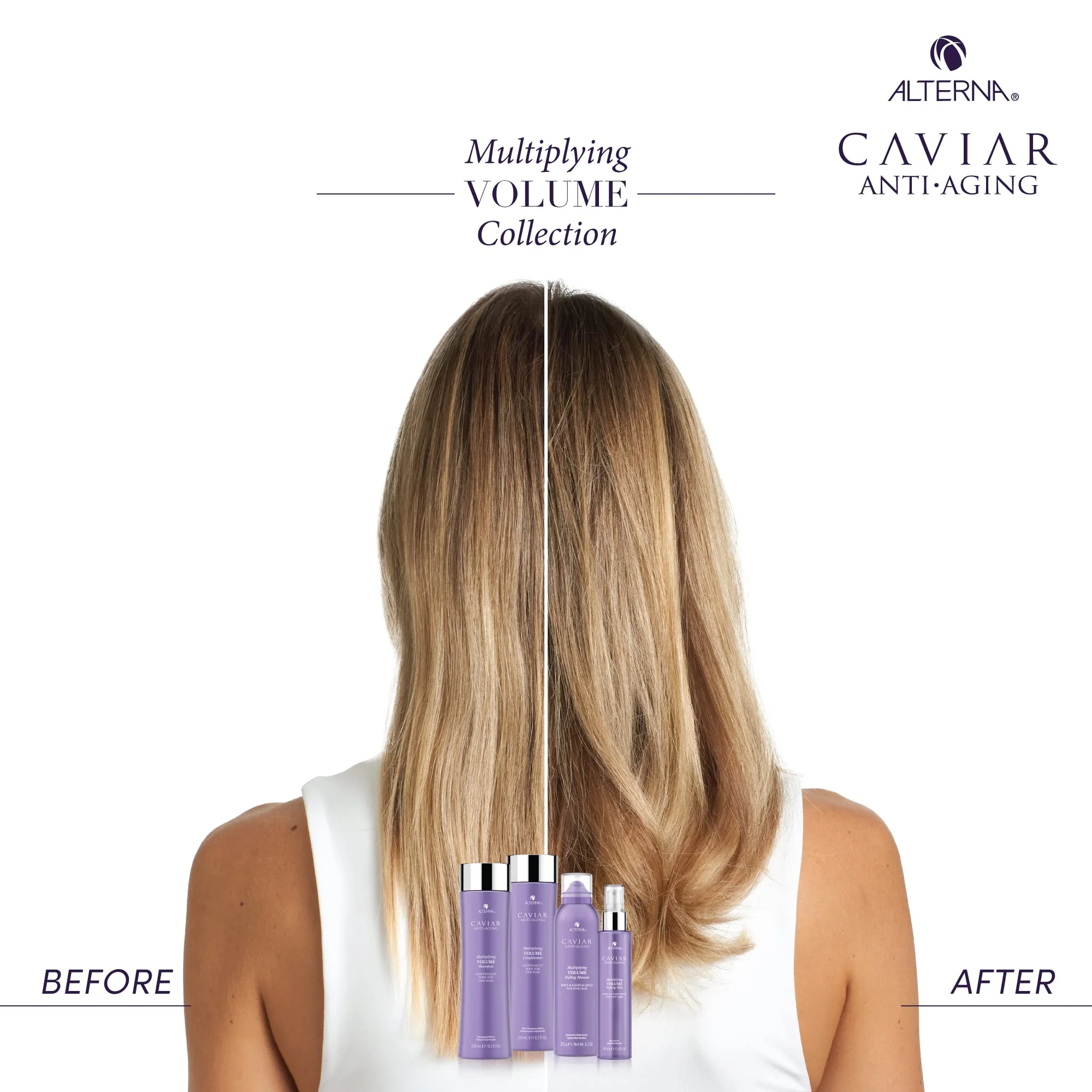 Alterna Caviar Anti-Aging Multiplying Volume Shampoo and Conditioner Standard Set, 8.5oz each | For Fine, Thin Hair | Create Instant Volume and Thickness | Sulfate Free - Image 6