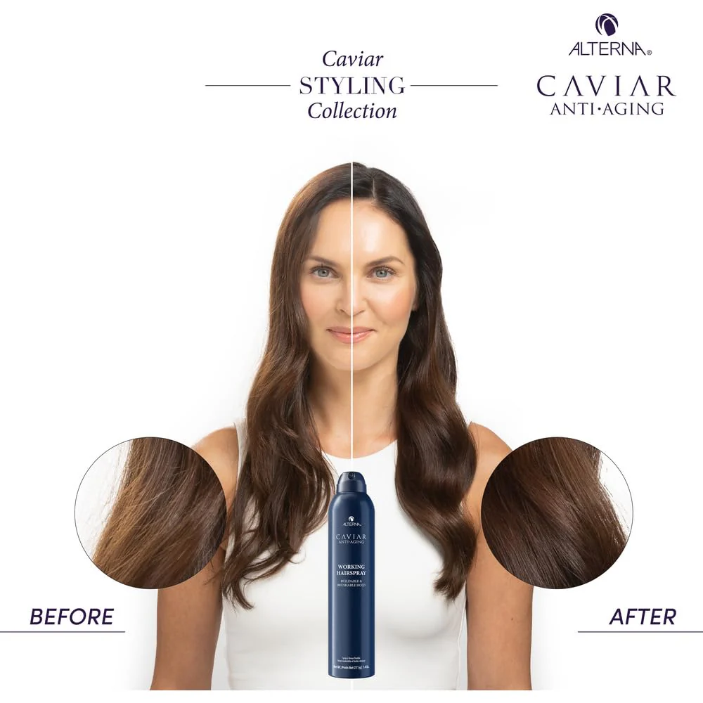 Alterna Caviar Anti-Aging Professional Styling Working Hair Spray | Ultra-dry, Brushable | Helps Control Frizz & Adds Shine | Sulfate Free | Nutmeg - Image 7