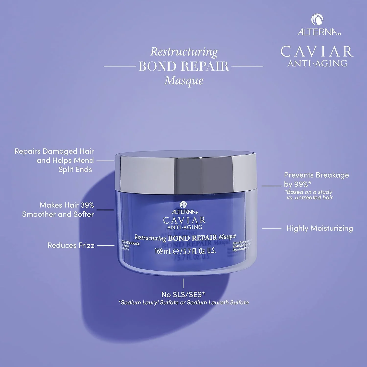 Alterna Caviar Anti-Aging Restructuring Bond Repair Masque, 5.7 Ounce | Strengthens & Protects Damaged Hair , 5.68 Fl Oz (Pack of 1) - Image 2