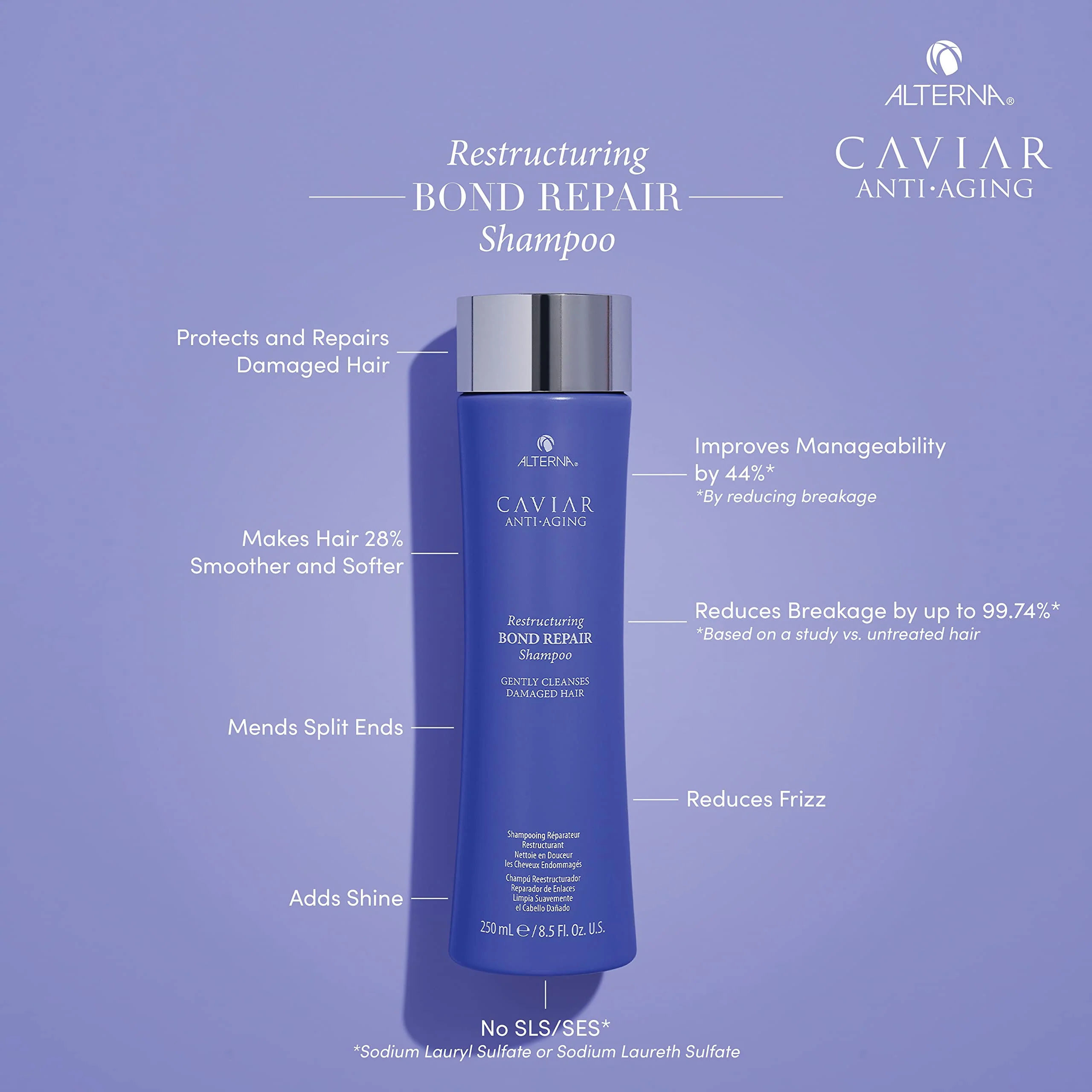 Alterna Caviar Anti-Aging Restructuring Bond Repair Shampoo, 16.5 Fl Oz (Pack of 1) - Image 2