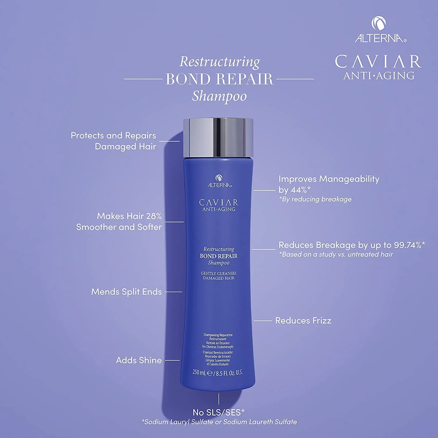 Alterna Caviar Anti-Aging Restructuring Bond Repair Shampoo, 8.5-Ounce (2-Pack) - Image 3