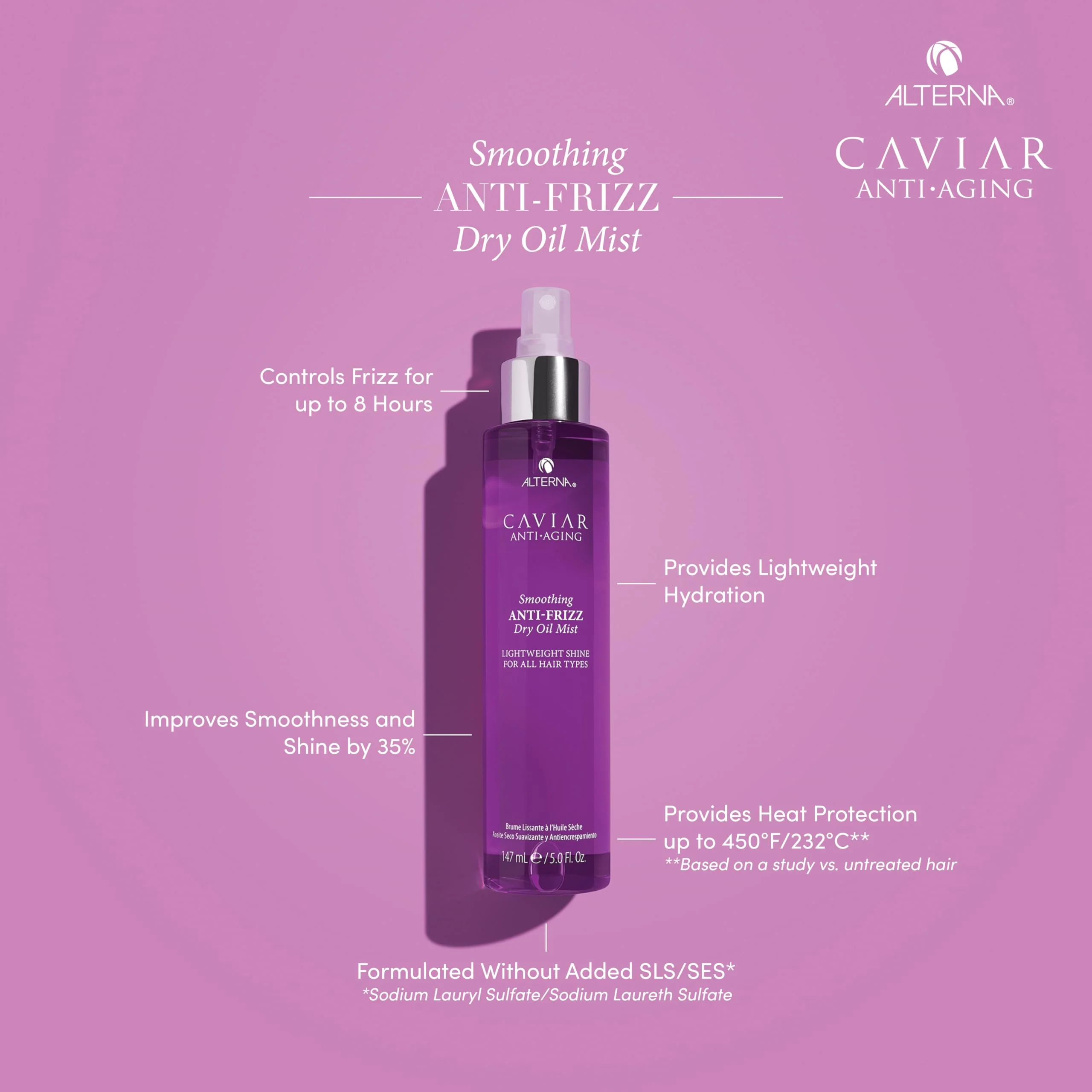 Alterna Caviar Anti-Aging Smoothing Anti-Frizz Dry Oil Mist, 5 Fl Oz (Pack of 1) - Image 2