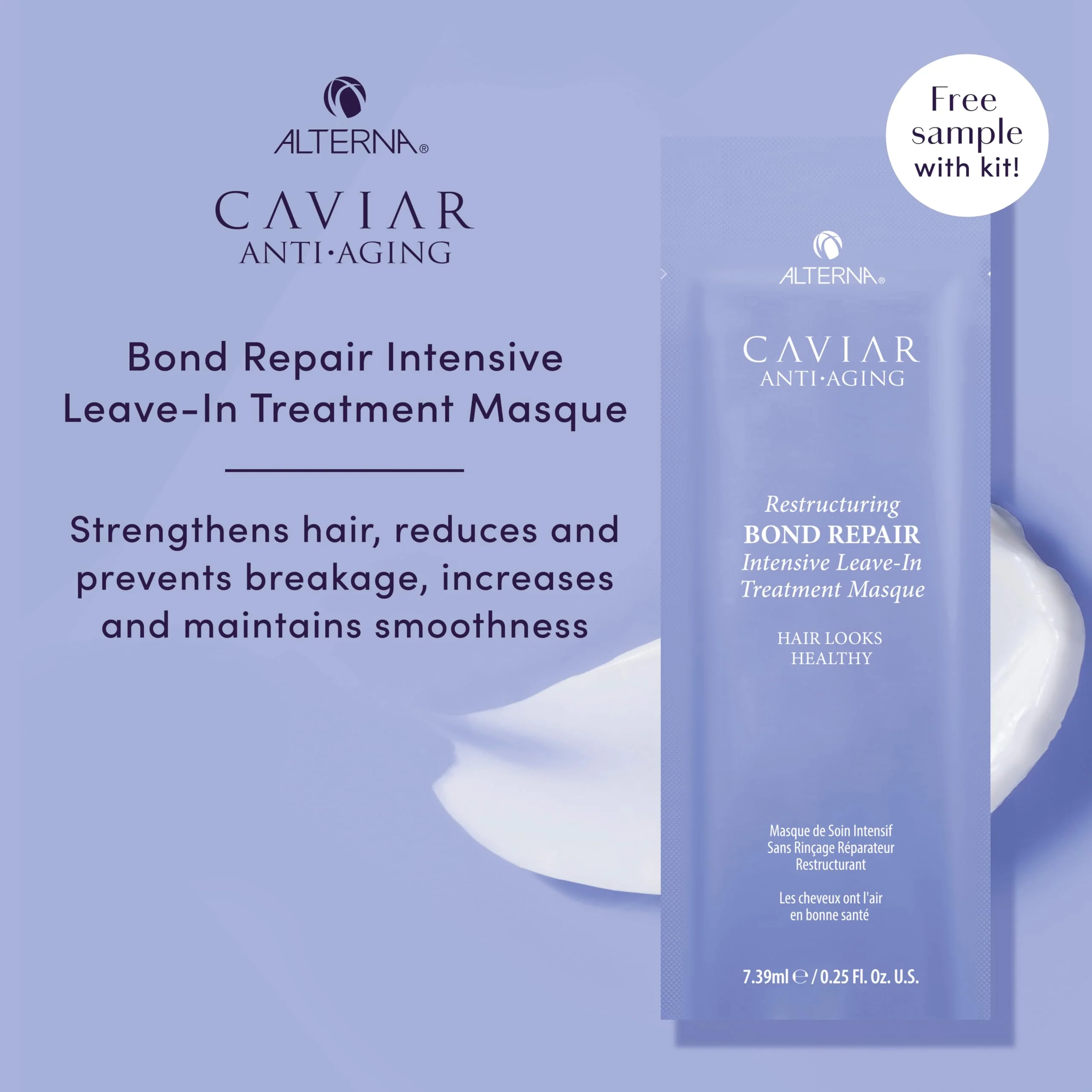 Alterna Haircare CAVIAR Anti-Aging Restructuring Bond Repair Travel Kit - Shampoo, Conditioner, Masque | Strengthens and Protects Damaged Hair - Image 4