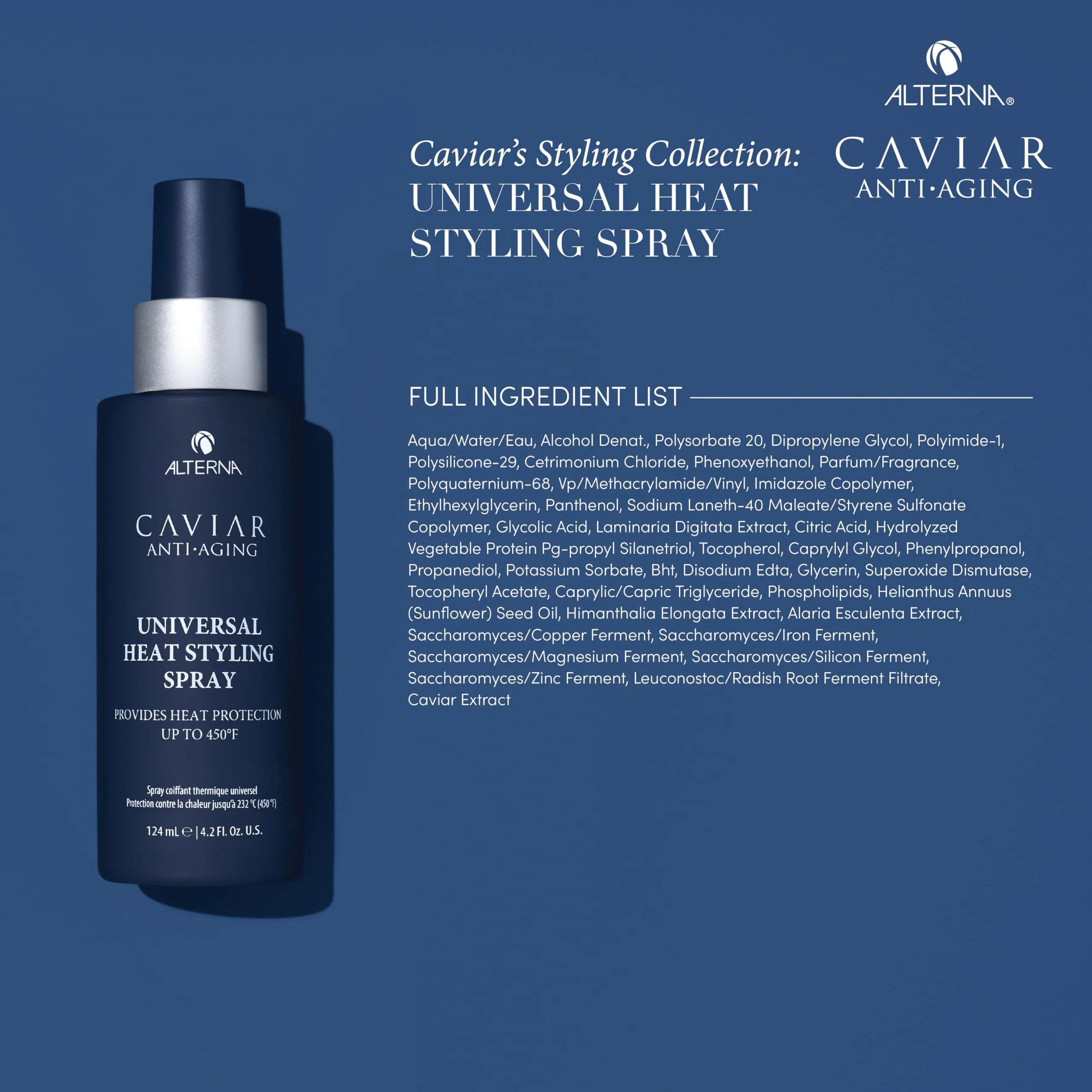 Alterna Haircare CAVIAR Anti-Aging Universal Heat Styling Spray 4.2 Fl Oz | Heat Protectant for Wet or Dry Hair | Detangles, Smooths, and Softens | Eliminates Frizz, Resists Humidity | All Hair Types - Image 4