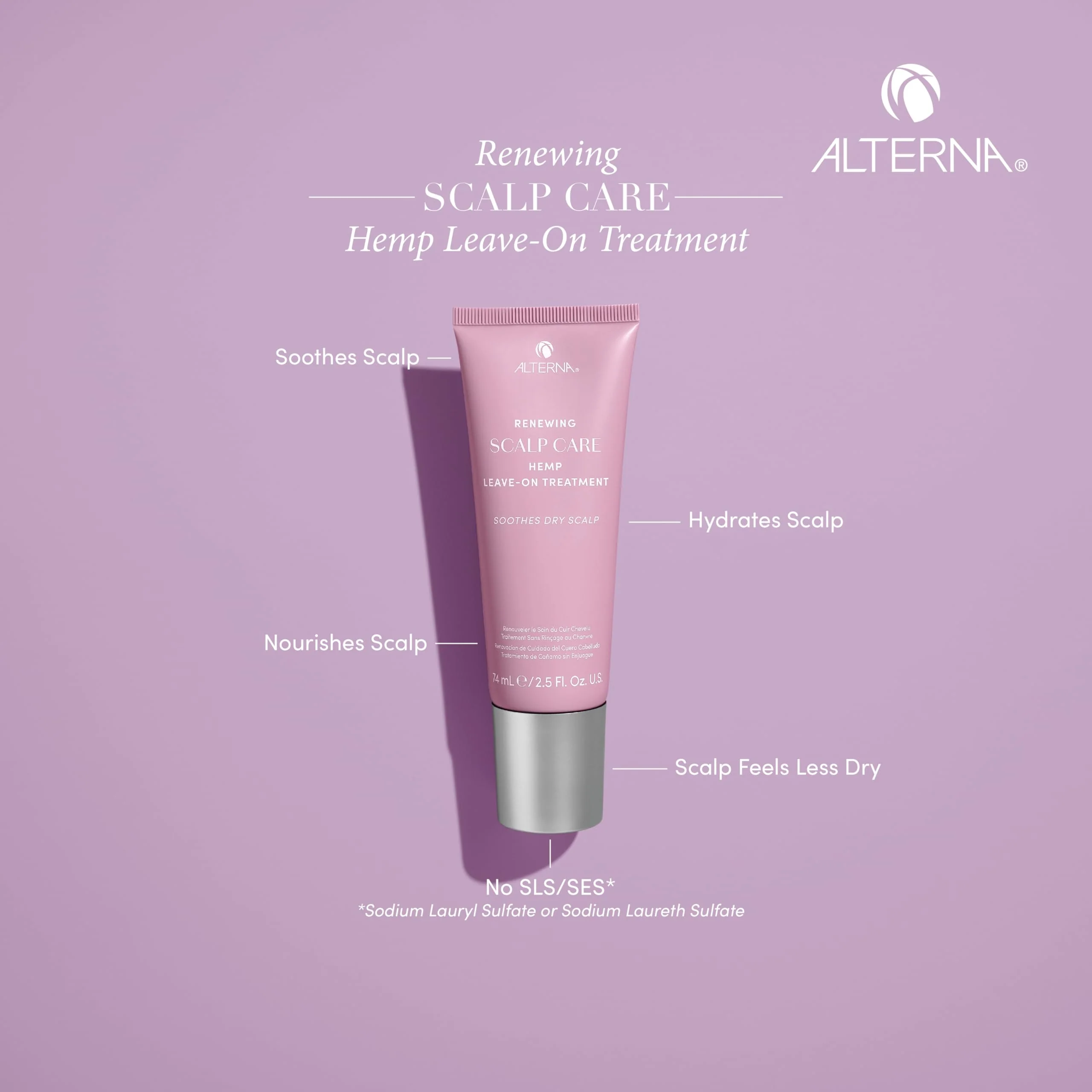 Alterna Haircare Renewing Scalp Care Hemp Leave On Vegan Hair and Scalp Treatment, 2.5 Fl Oz Lightweight and Fast Absorbing to Moisturize, Soothe and Calm Scalp - Image 2