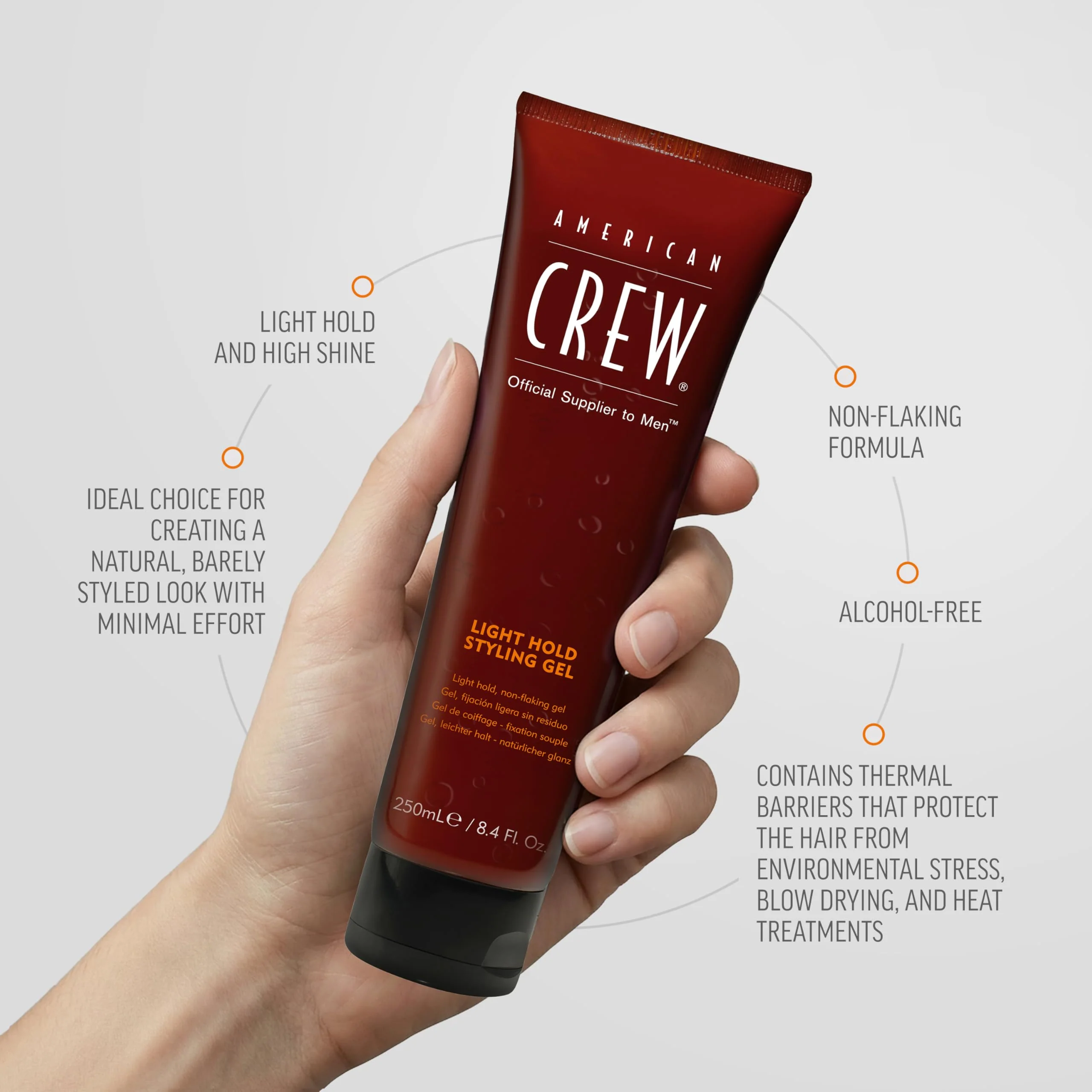 American Crew Men's Hair Gel, Light Hold Styling Product, 13.1 fl oz - Image 4