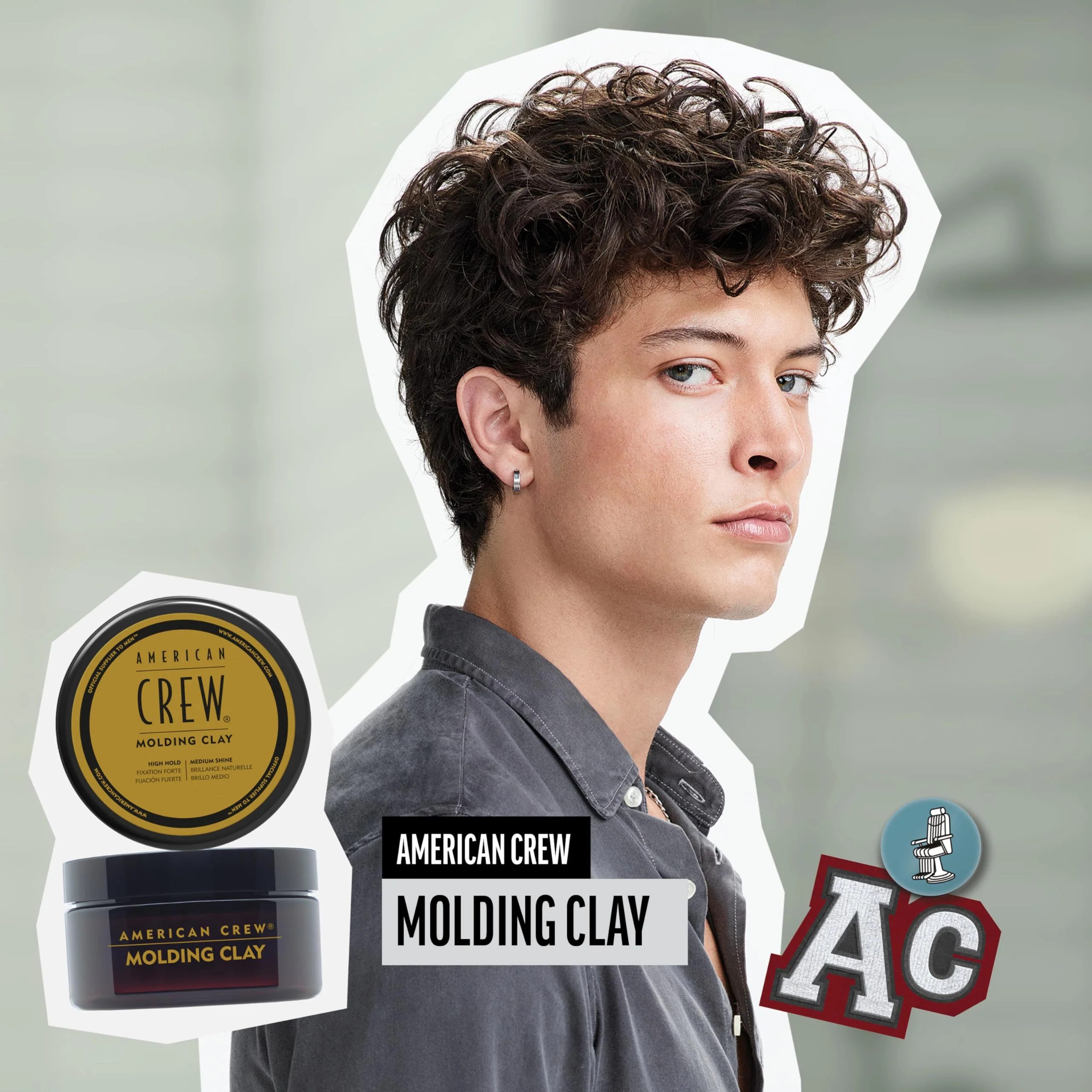 American Crew Men's Hair Molding Clay, Like Styling Gel with Strong Hold & Medium Shine, 3 oz - Image 3