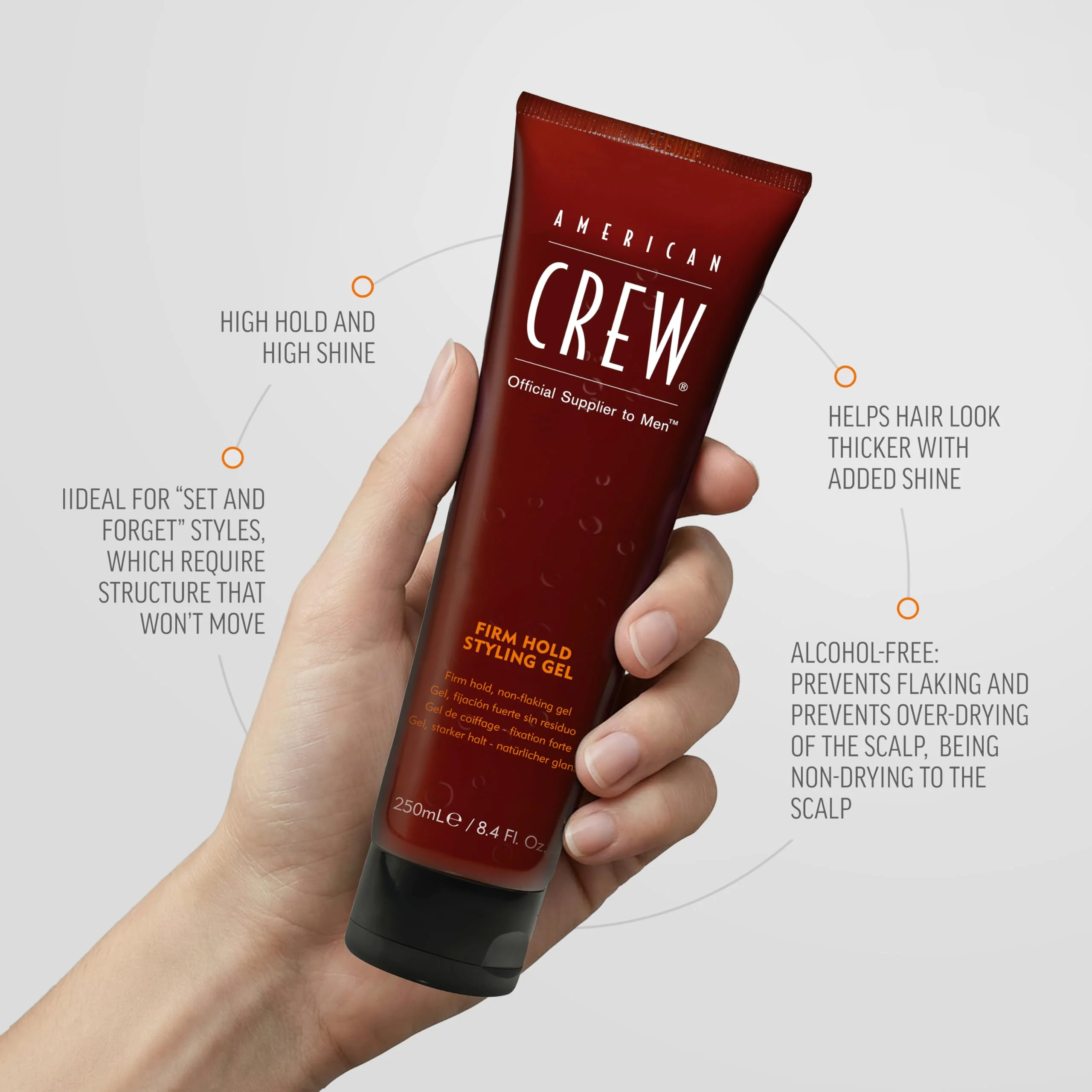 American Crew Men's Hair Styling Gel, Firm Hold, Non-Flaking, 3.3 fl oz - Image 4