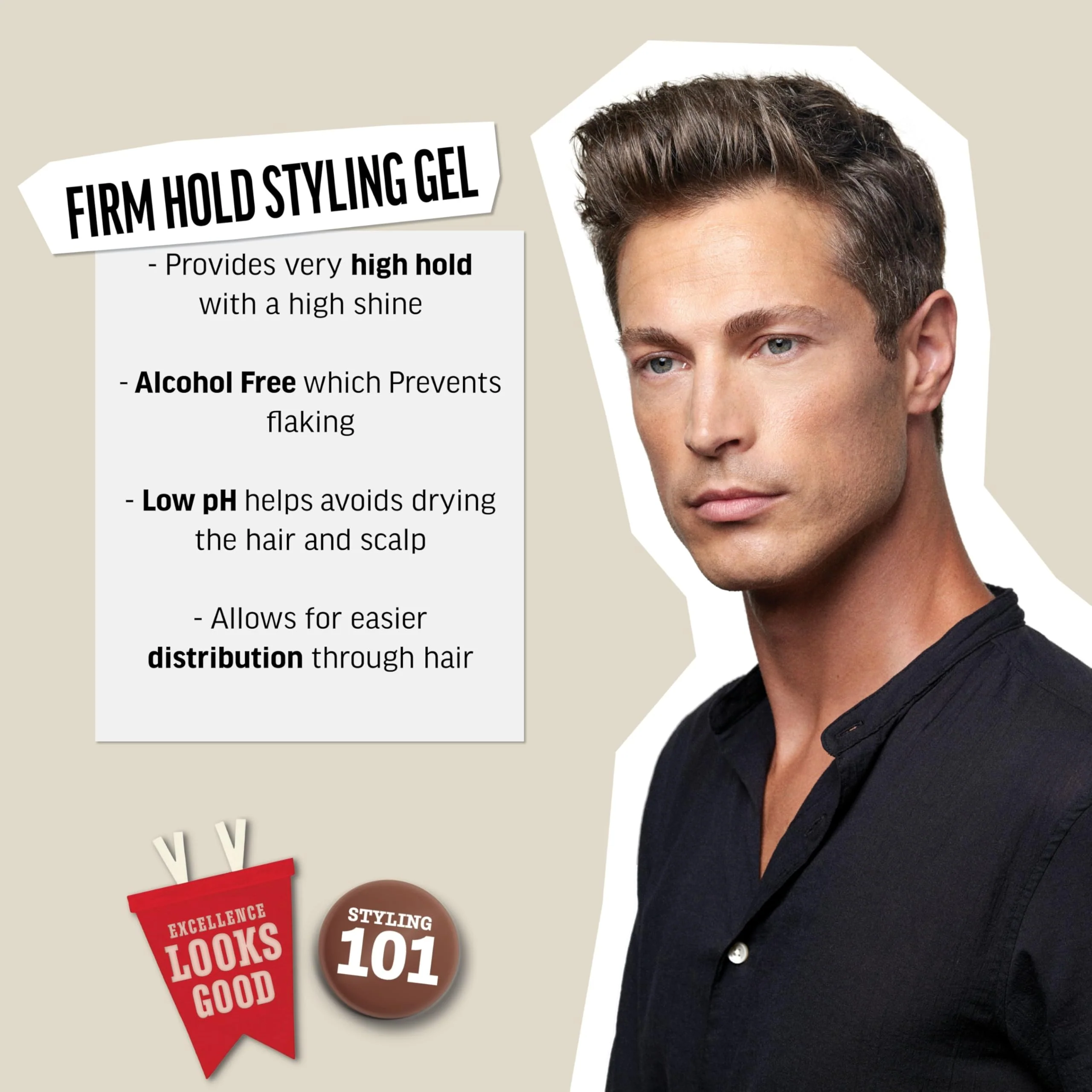 American Crew Men's Hair Styling Gel, Firm Hold, Non-Flaking, 33.8 Fl Oz, 33.8 fl oz - Image 3