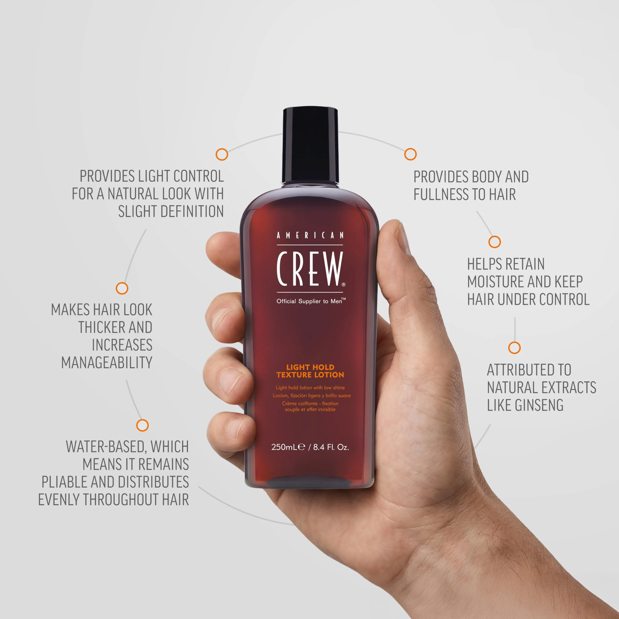 American Crew Men's Hair Texture Lotion, Like Styling Gel with Light Hold & Low Shine, 8.4 Fl Oz - Image 4