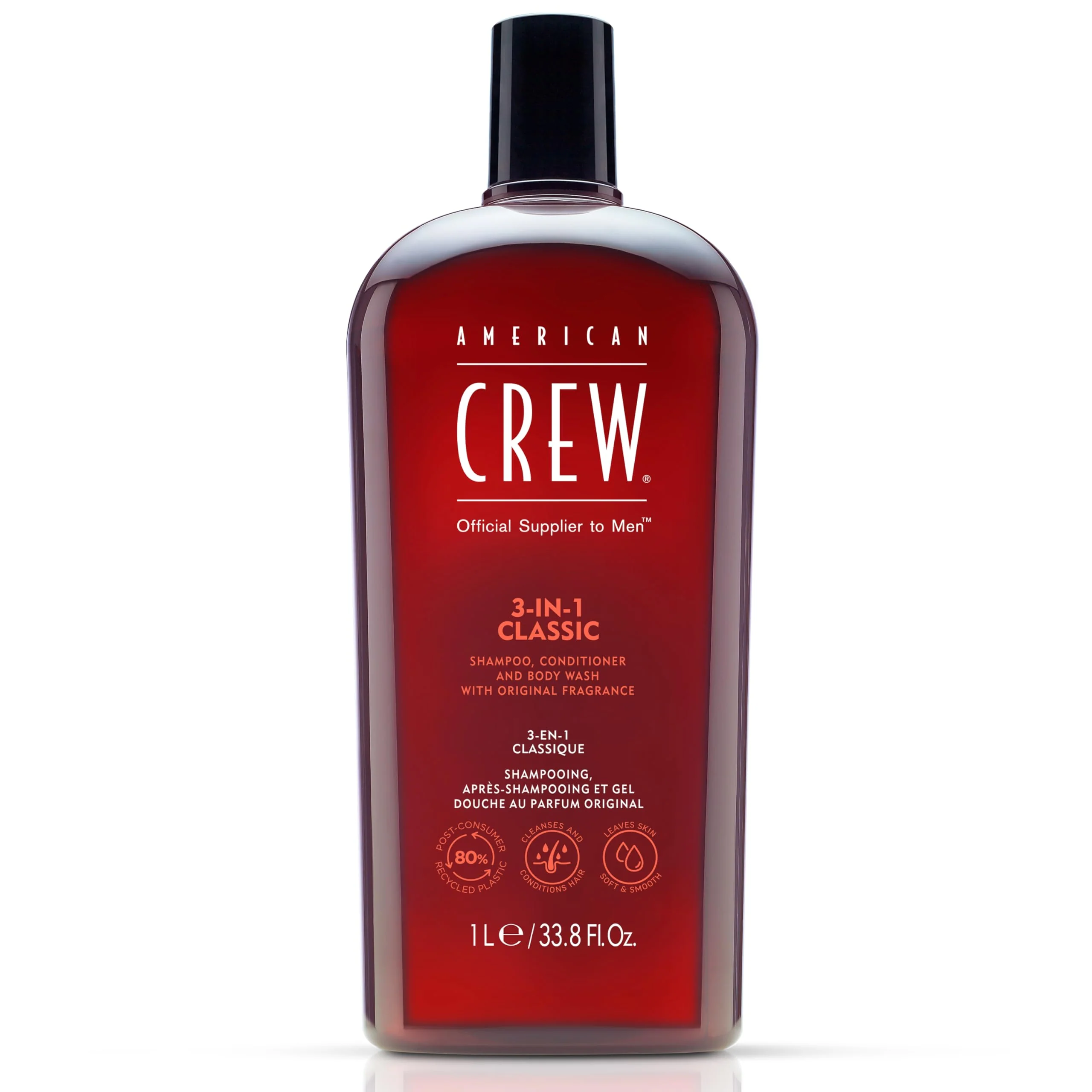 American Crew Shampoo, Conditioner & Body Wash for Men, 3-in-1, 33.8 Fl Oz - Image 2