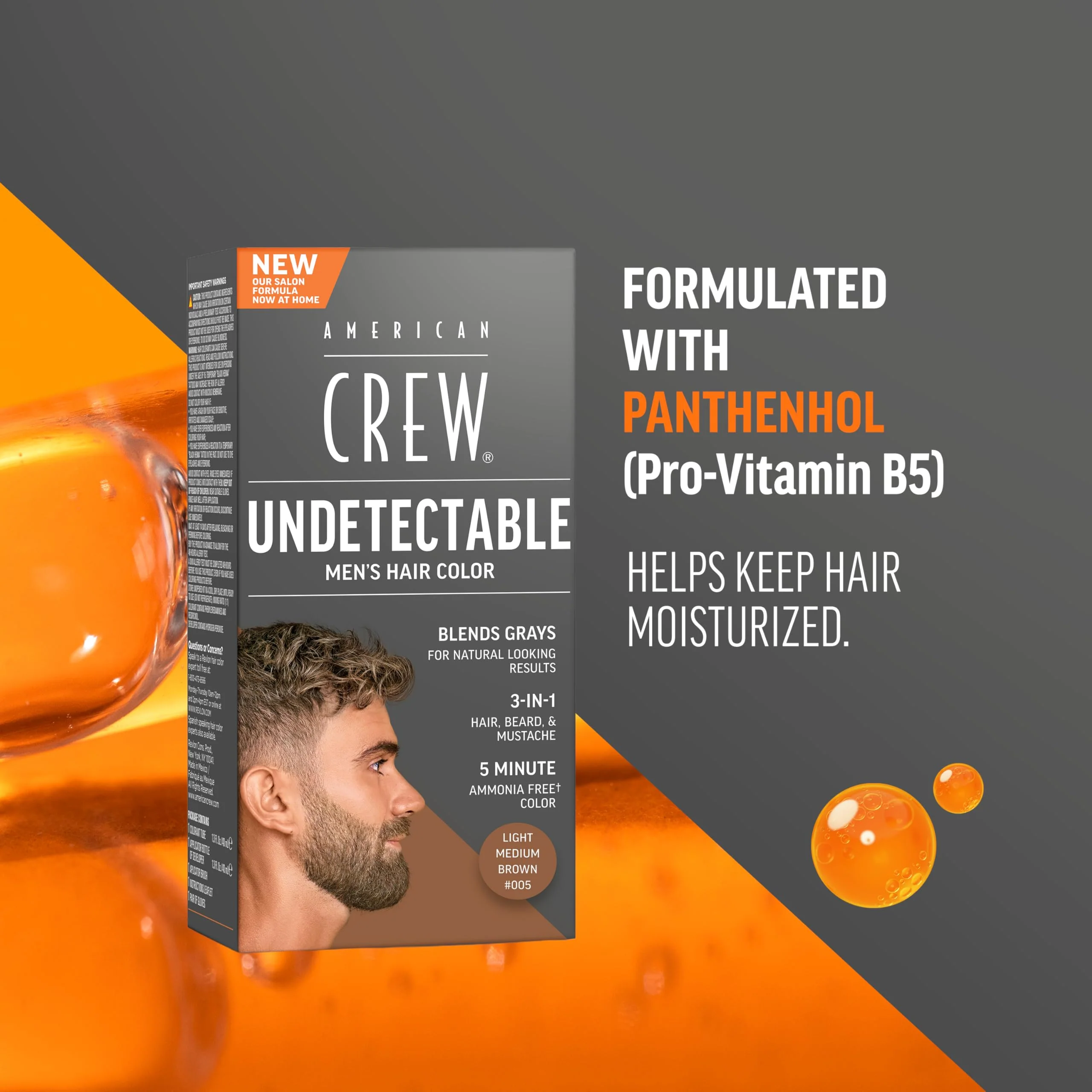 American Crew Undetectable Men's Hair Color |Light Medium Brown Demi-Permanent Hair Dye | Natural-Looking Gray Coverage for Men, 005 Light Medium Brown, 1 pack - Image 5