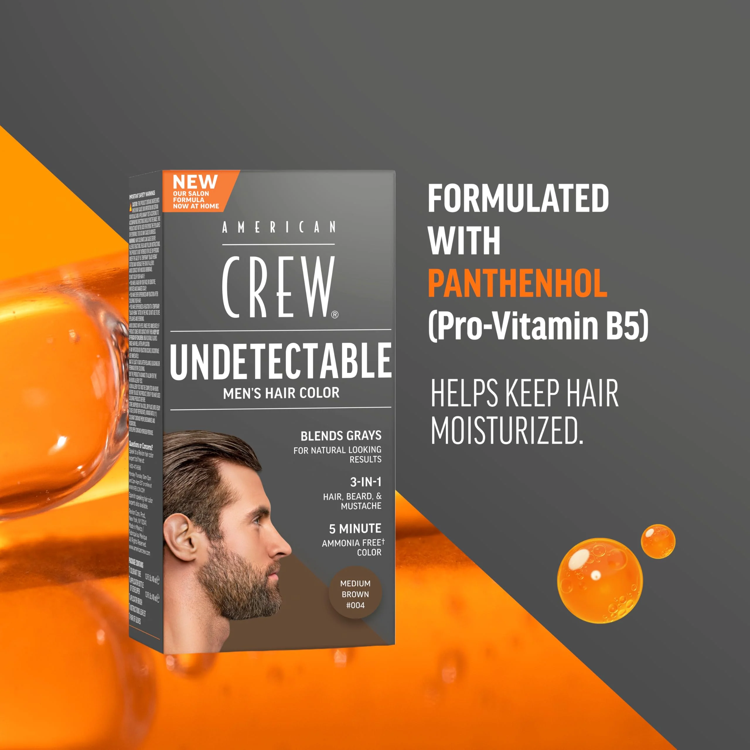 American Crew Undetectable Men's Hair Color |Medium Brown Demi-Permanent Hair Dye | Natural-Looking Gray Coverage for Men, 004 Medium Brown, 1 pack - Image 5