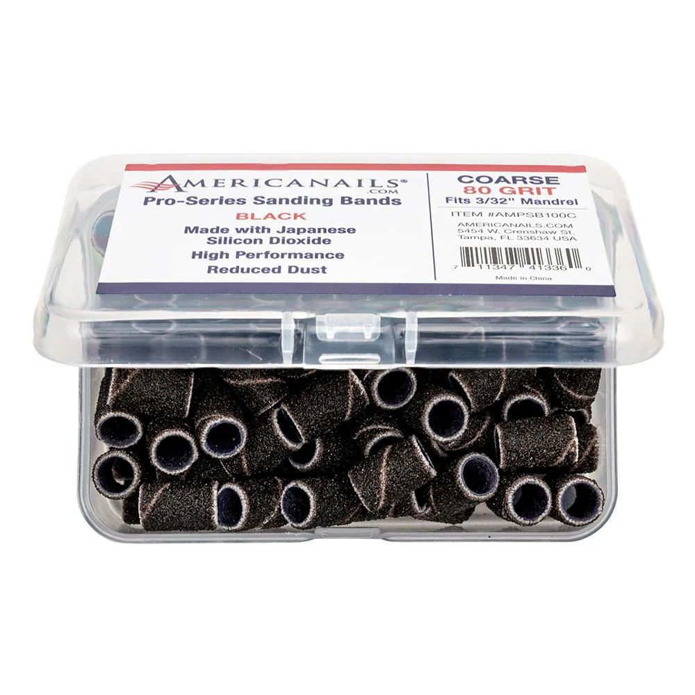Americanails Black Sanding Bands 100pc