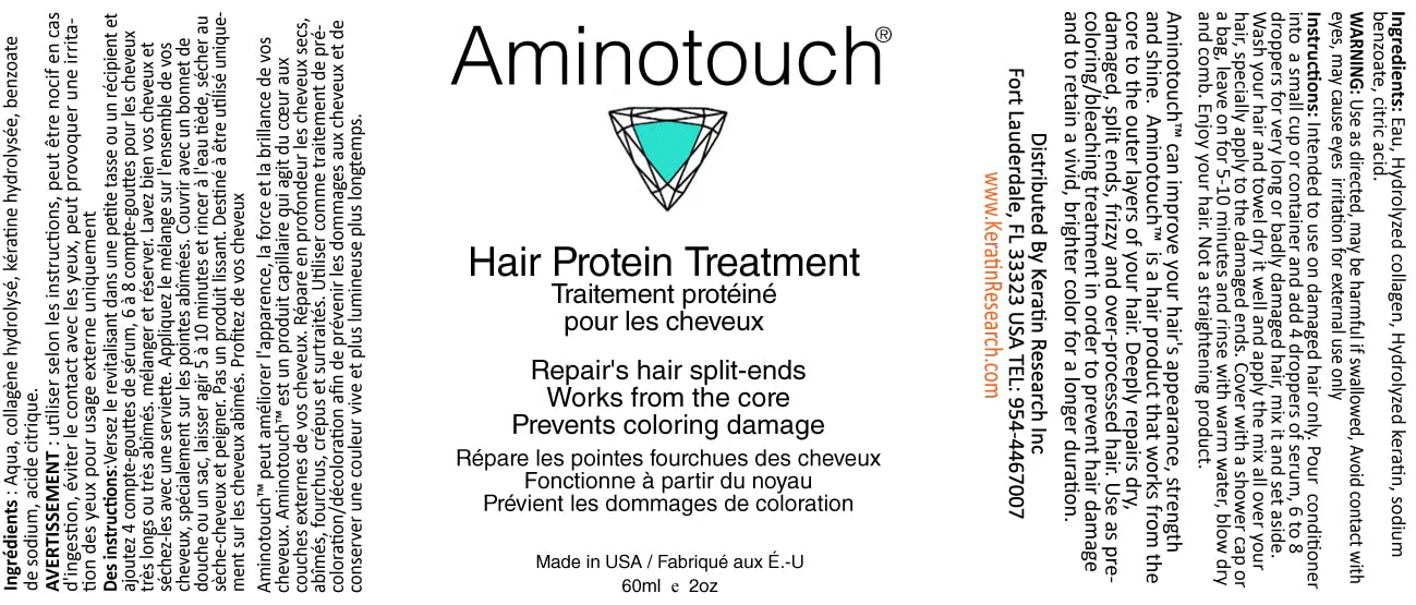 Aminotouch Natural Pure Protein Treatment - Collagen and Keratin Rescue Shot for Long Hair Growth, Damage Repair, Split Ends Prevention, and Hair Strengthening - Image 3