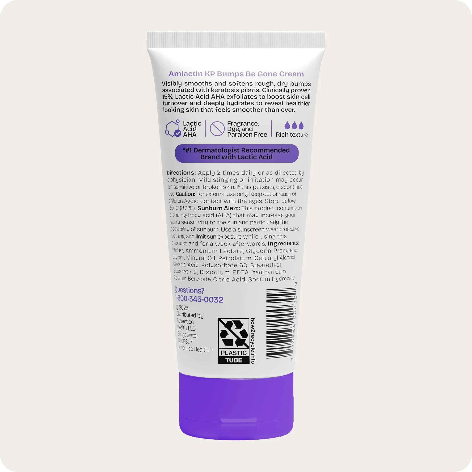 AmLactin KP Bumps Be Gone - Therapeutic Body Cream for Keratosis Pilaris - No-Scrub Exfoliator and Body Moisturizer for Dry Skin with 15% Lactic Acid AHA, 3 oz (Packaging May Vary) - Image 6