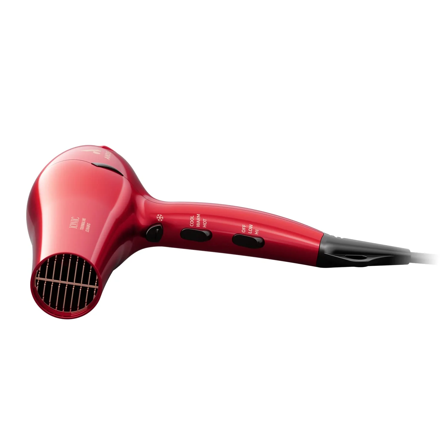Andis 30290 1875-Watt Tourmaline Ceramic Ionic Pro Dry Professional Hair Dryer, 3 Heat Settings & 2 Speed Settings, 2 Dryer Attachments, Lightweight, Fast Dry & Low Noise, Soft Grip, Red - Image 5