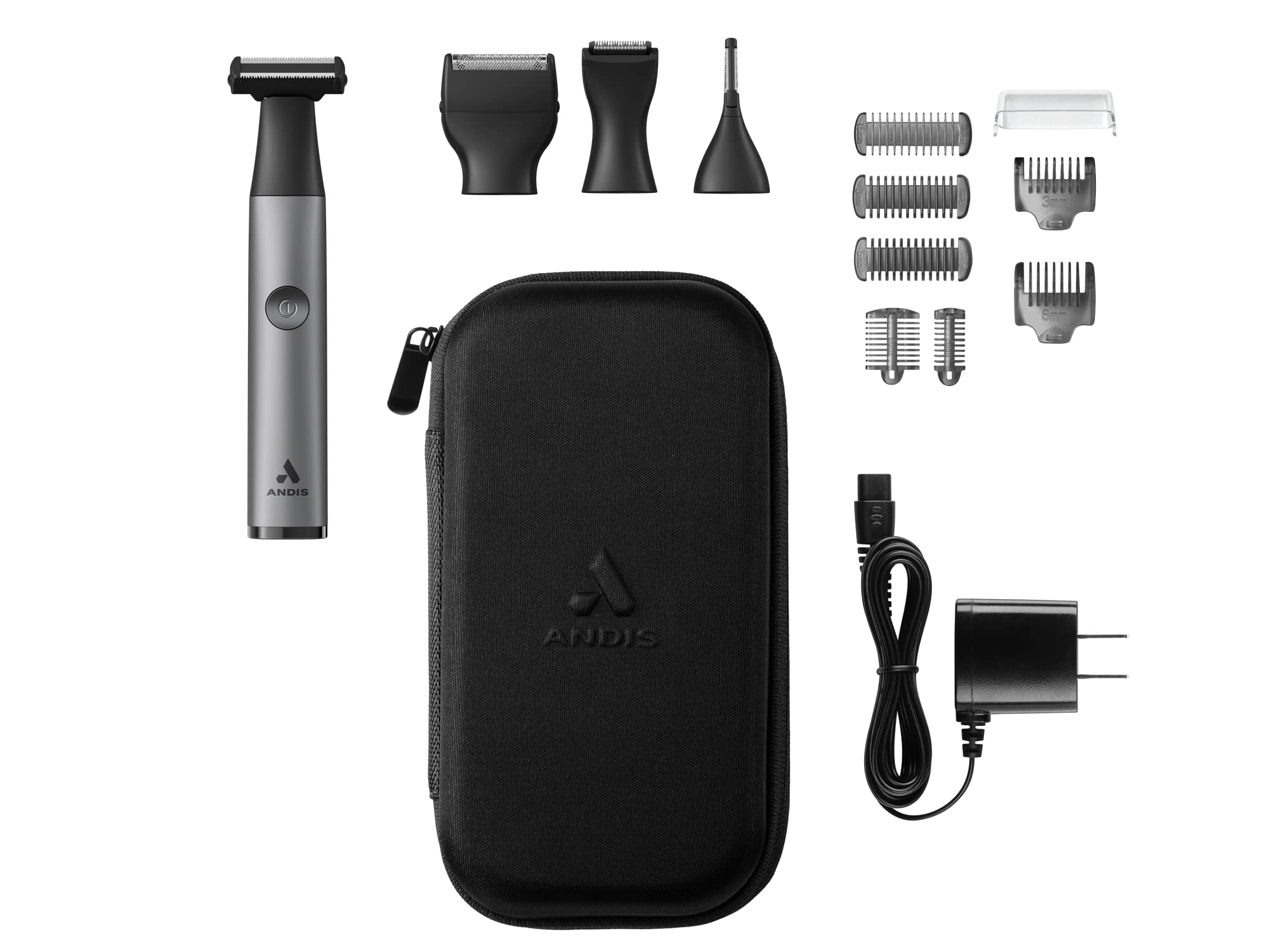 Andis 42315 inEDGE Lithium-Ion Cordless All-in-One One Blade Dual Sided Wet/Dry Trimmer for Body, Face, Ear and Nose Hair, Black - Image 6