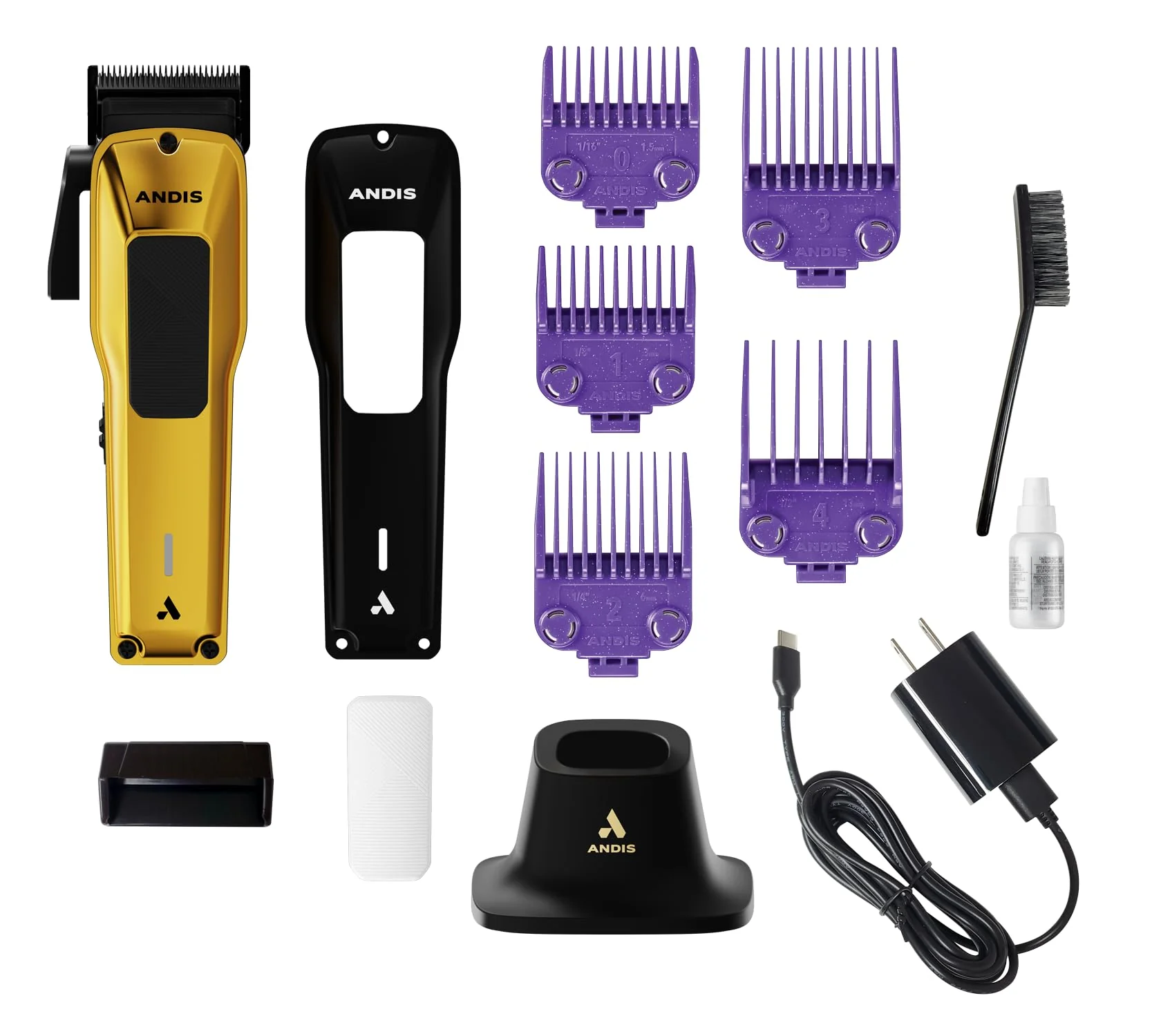 Andis 562312 Phenom Professional Corded/Cordless Hair Clipper, Adjustable Phaze Blade, Close Cutting, Gold - Image 2