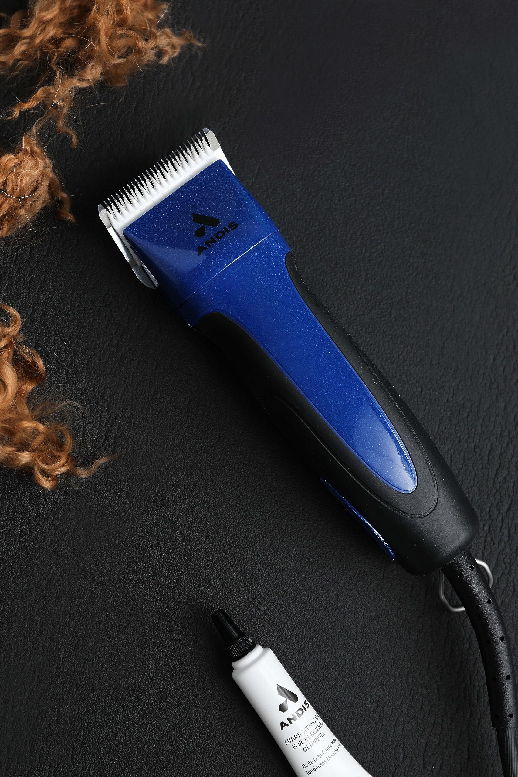 Andis 68520 Excel Professional 5-Speed Detachable Blade Clipper Kit - Animal/Dog Grooming, Rotary Motor, Soft-Grip Anti-Slip Housing, 14-Inch Cord, for All Coats & Breeds, SMC, Blue - Image 4
