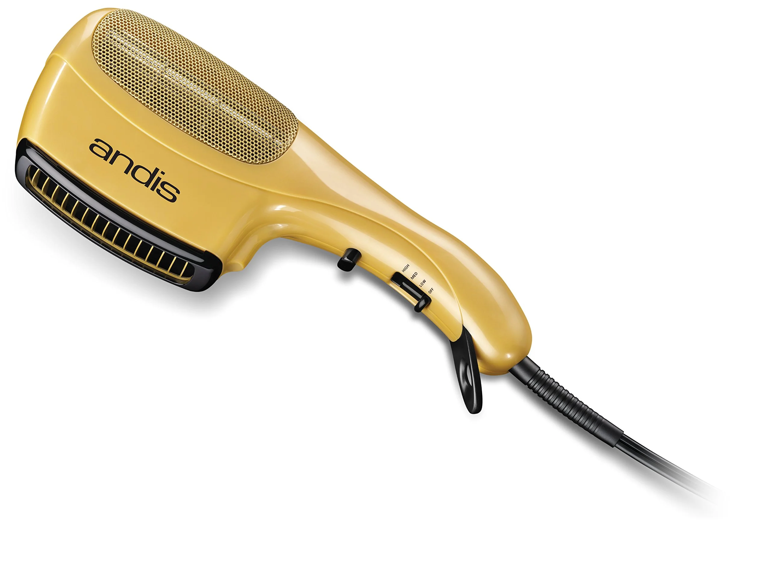 Andis 82105 1875-Watt Tourmaline Ionic Styling Hair Dryer - 3-in-1 Ceramic Styler with 3 Attachments, Styling Hair Dryer with Ionic Technology, No Heat Damage, Extendable Prongs, Gold - Image 2
