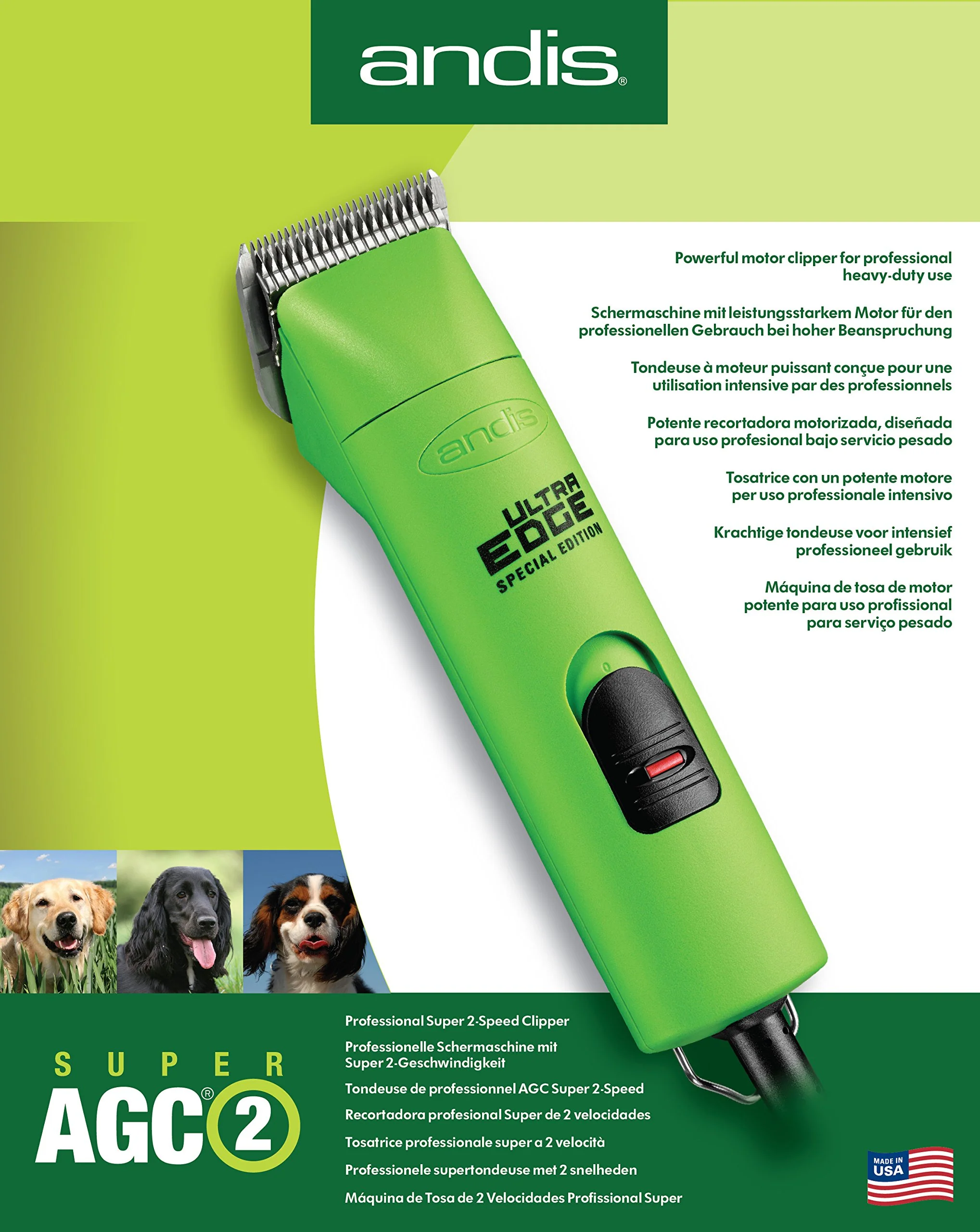 Andis ProClip AGC Super 2-Speed Detachagle Blade Clipper, Green - Image 3