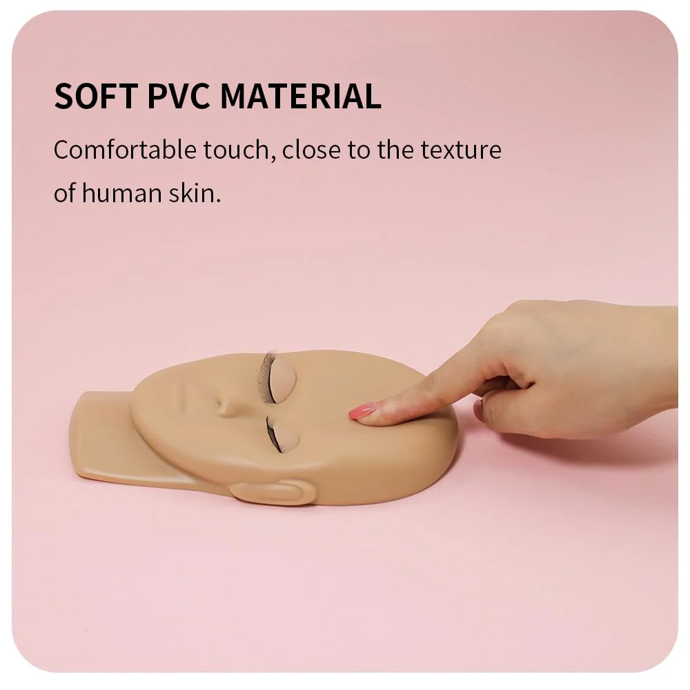 ANNAFRIS Lash Mannequin Head, Eyelash Extension Mannequin Head with Replaceable Eyelids, Premium Silicone Material, Skin Color