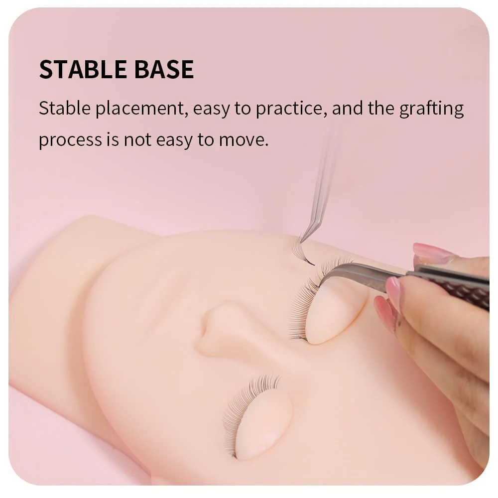 ANNAFRIS Lash Mannequin Head, Eyelash Extension Mannequin Head with Replaceable Eyelids, Premium Silicone Material, Skin Color - Image 2