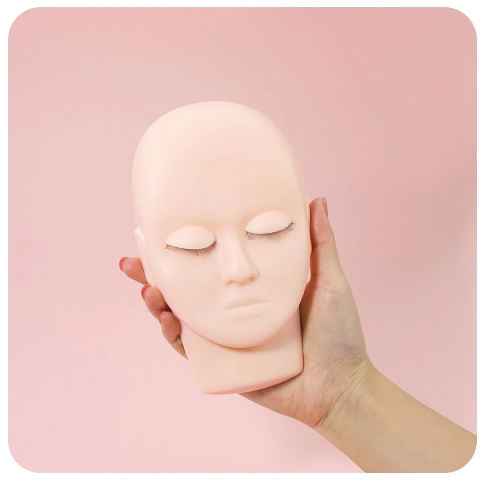 ANNAFRIS Lash Mannequin Head, Eyelash Extension Mannequin Head with Replaceable Eyelids, Premium Silicone Material, Skin Color - Image 6