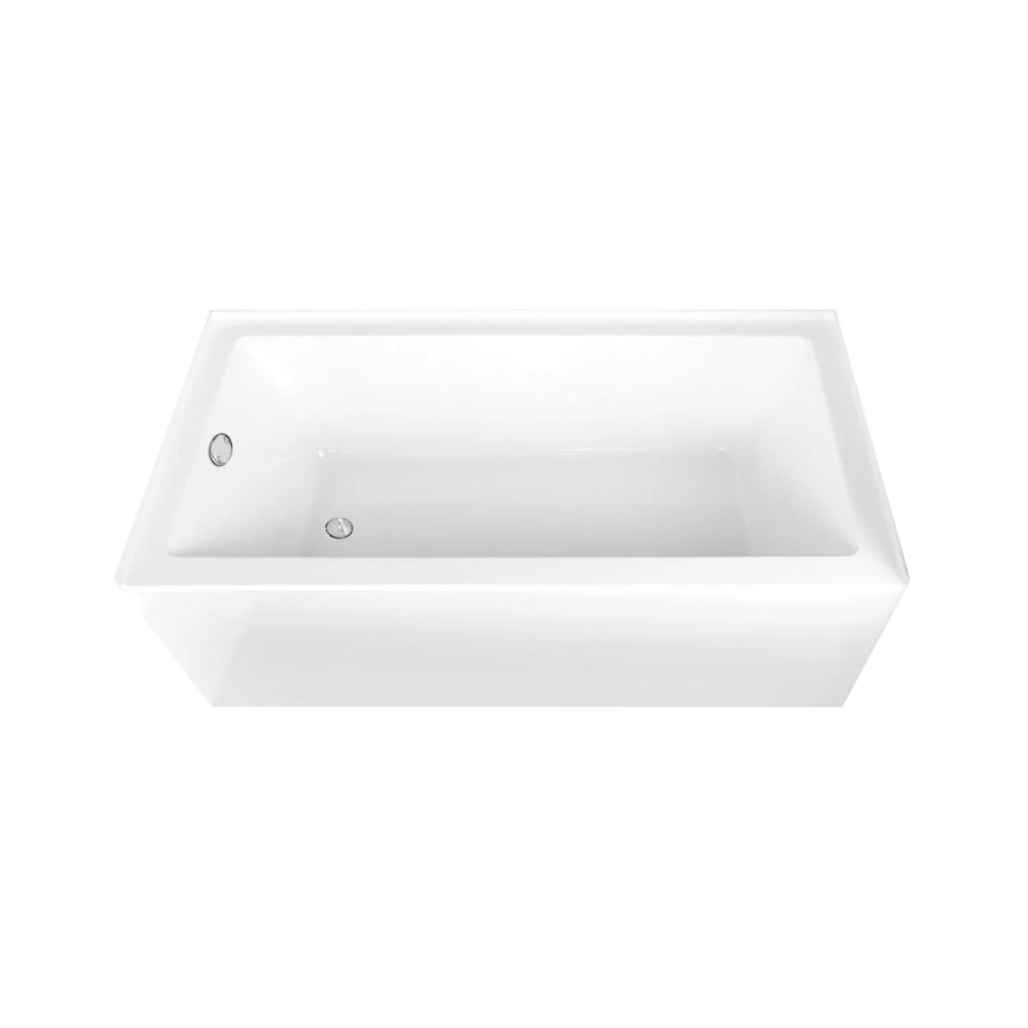 Aqua Eden CVTAP663222L1 66" Acrylic Rectangular 3-Wall Alcove Tub, Left Hand Drain, Glossy White/Polished Chrome