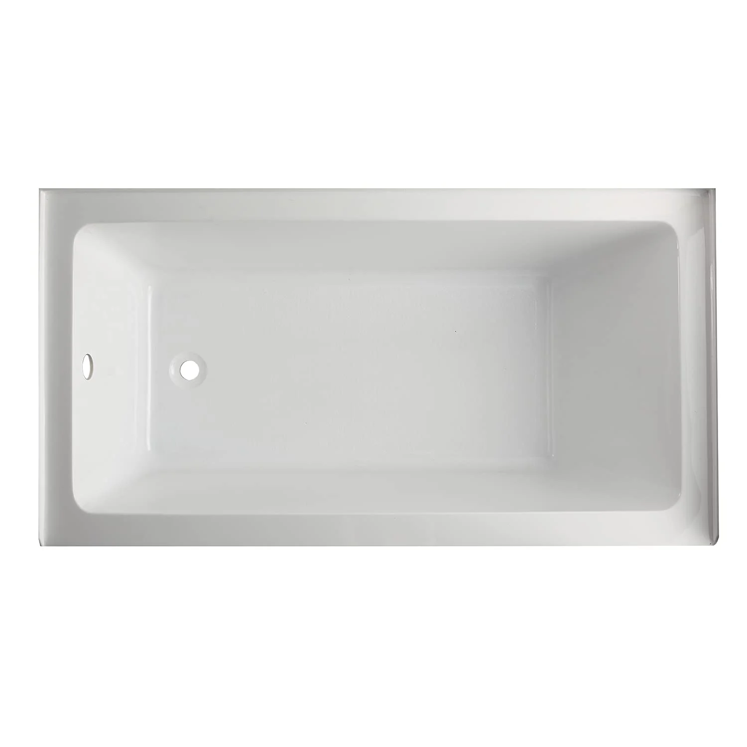Aqua Eden VTAP6032L22C 60-Inch Anti-Skid Acrylic 3-Wall Alcove Tub with Left Hand Drain Hole, White - Image 2