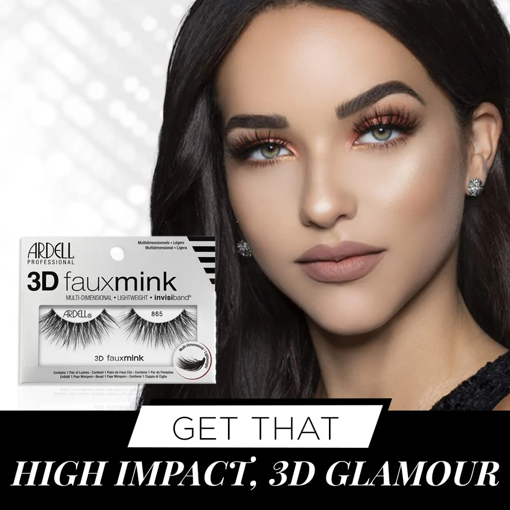 Ardell 3D Faux Mink Lashes 865 - Lightweight, Reusable, Wispy False Eyelashes for a Dramatic Natural Look, 1 Pair - Image 3