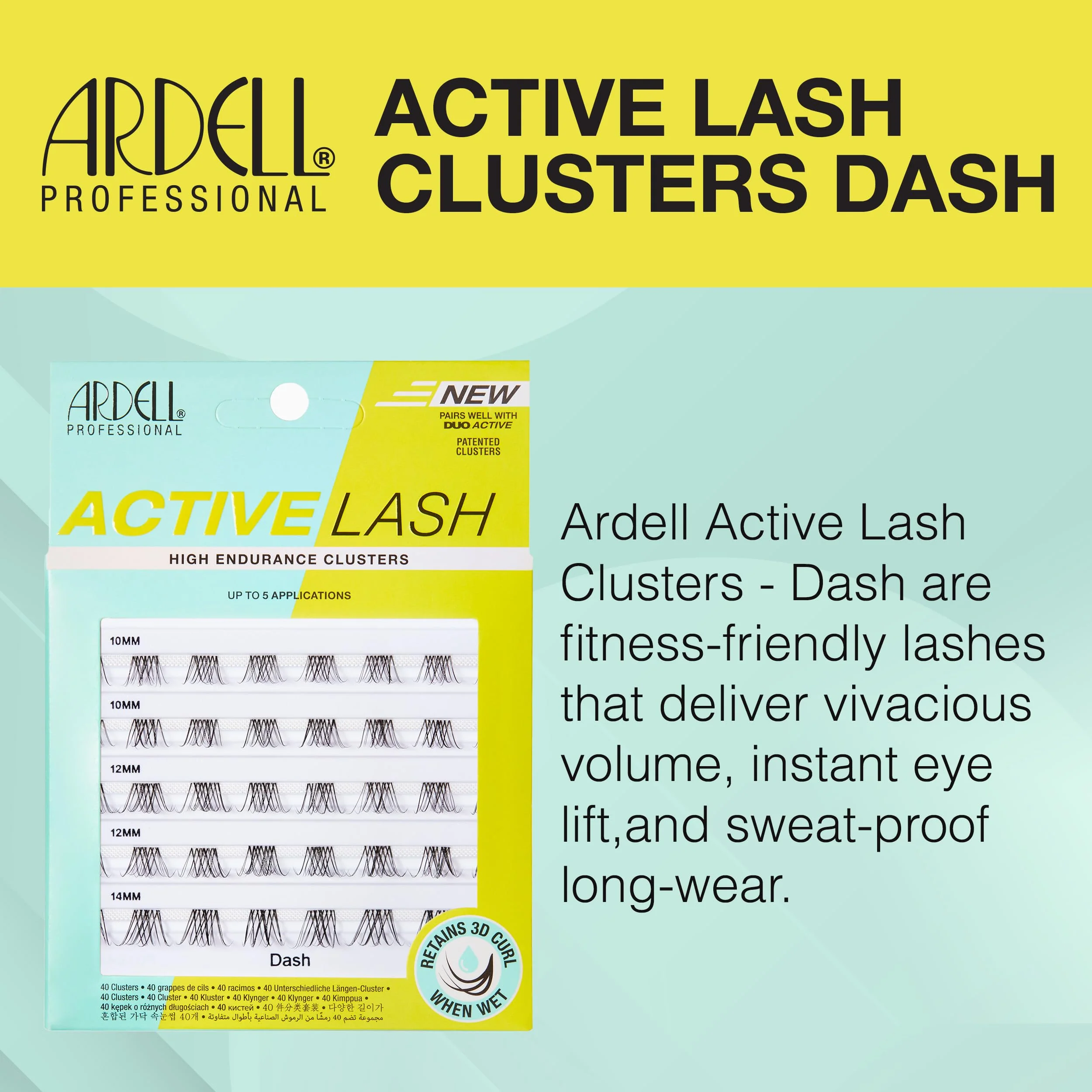 Ardell Active Lash Clusters, Dash - Waterproof, DIY Eyelash Extensions, Multi-Length Individual Lashes, Reusable False Eyelashes, 1 Pack - Image 3