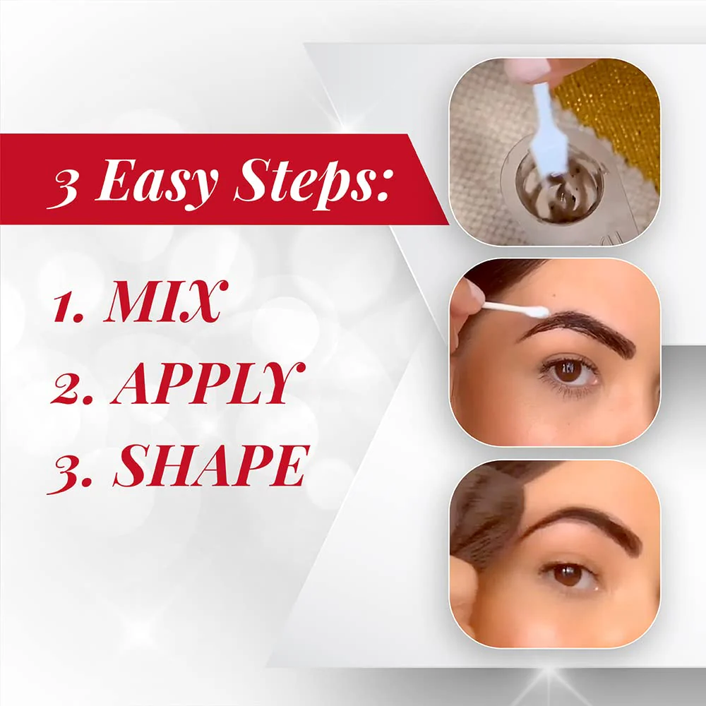 Ardell Brow Tint Kit Medium Brown – Eyebrow Dye Kit, Long-Lasting Brow Color with Natural Extracts, DIY Eyebrow Tint for Full Gray Coverage, 1 Pack - Image 2