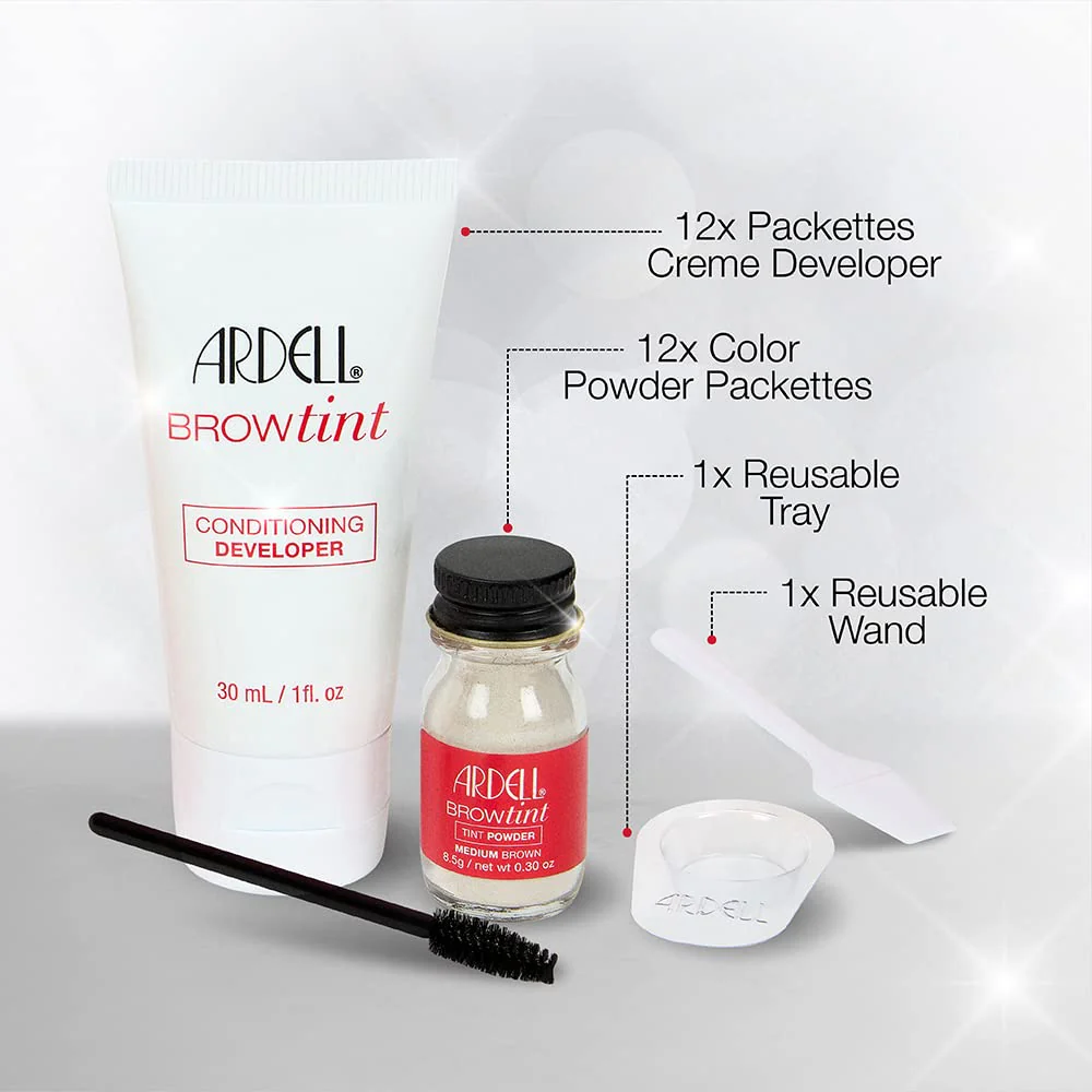 Ardell Brow Tint Kit Medium Brown – Eyebrow Dye Kit, Long-Lasting Brow Color with Natural Extracts, DIY Eyebrow Tint for Full Gray Coverage, 1 Pack - Image 5