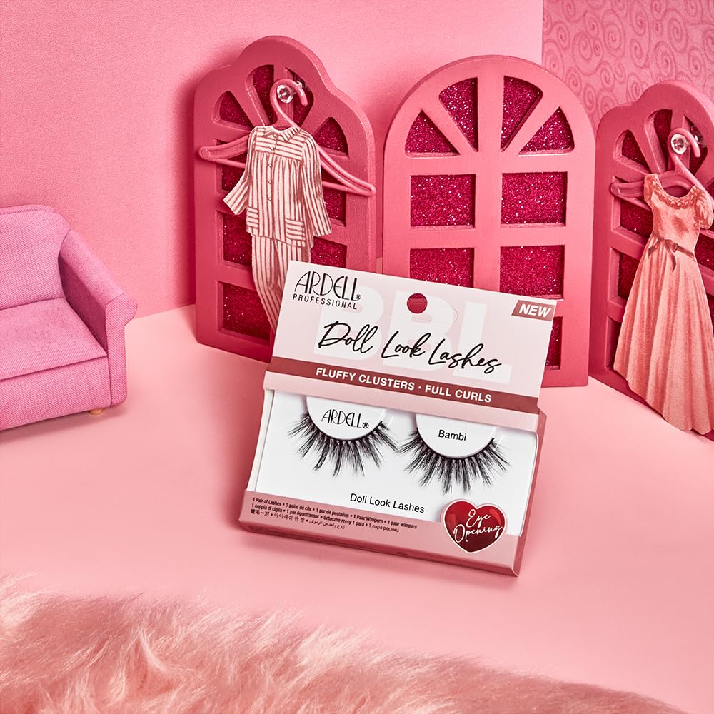 Ardell Doll Look Lashes Bambi – Fluffy Cluster Natural Look False Eyelashes, Full Curls for Big Eye Effect, Lightweight Reusable Wispy Lashes Strips, 4 Pack - Image 7
