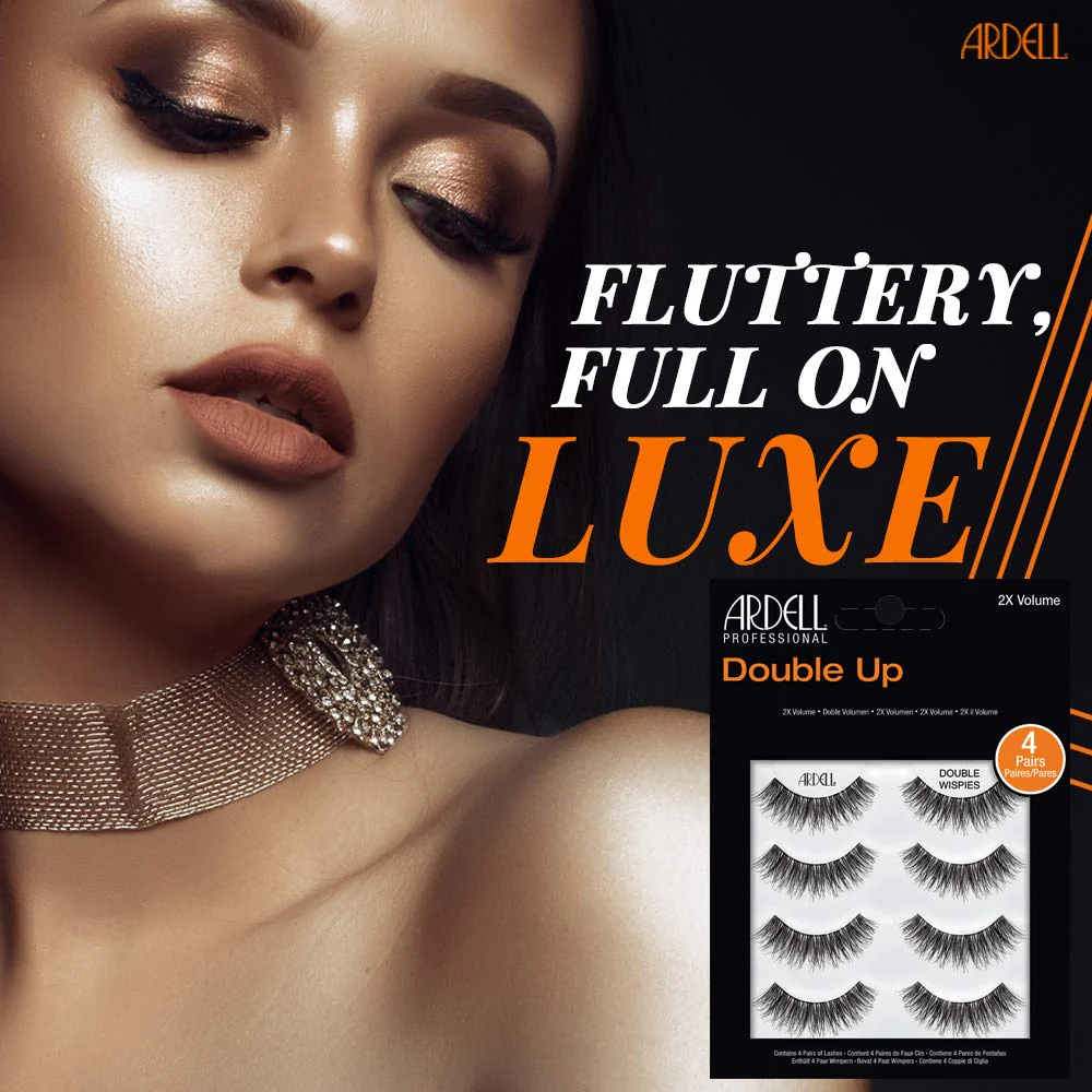 Ardell Double Up Wispies False Eyelashes - Double-Layered for Extra Volume & Dramatic Look, Natural Strip Wispy Lashes, 2 Pack - Image 2