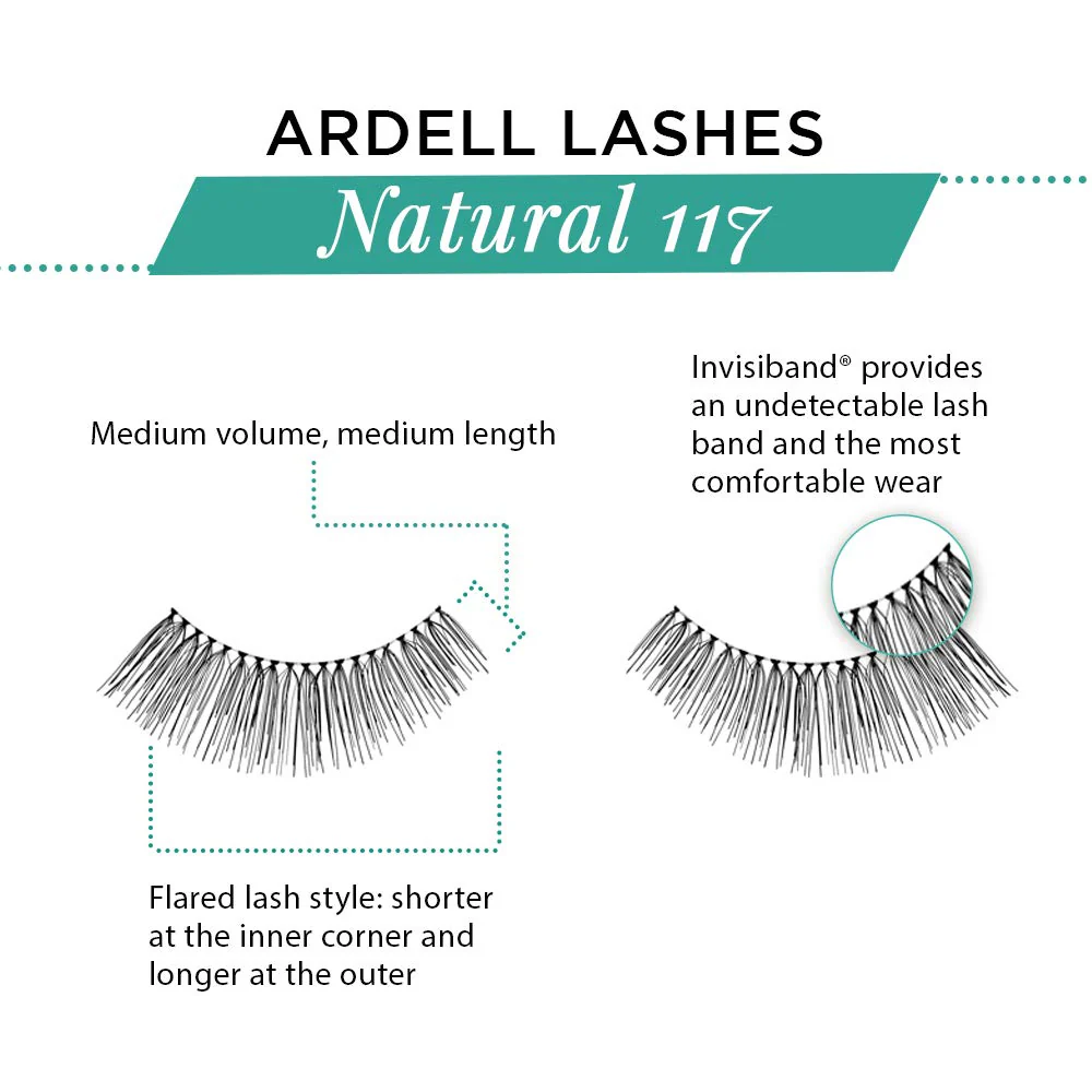 Ardell False Eyelashes 117 - Black, Natural Look & Flared Wispy Strip Lashes for Everyday Glam, 4 Pack - Image 3