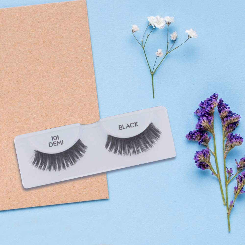 Ardell False Eyelashes Demi 101 - Black, Full Volume, Rounded Strip Wispy Lashes for a Natural Look, 4 Pack - Image 3
