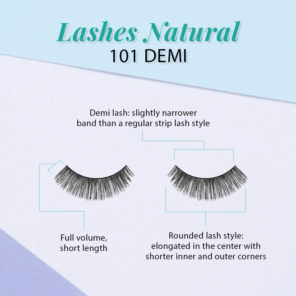 Ardell False Eyelashes Demi 101 - Black, Full Volume, Rounded Strip Wispy Lashes for a Natural Look, 4 Pack - Image 4