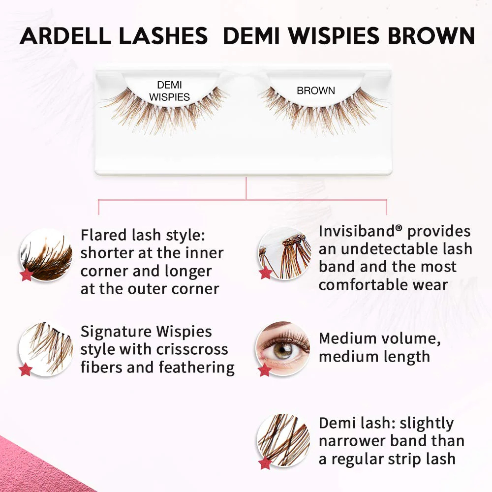 Ardell False Eyelashes Demi Wispies Brown (4 Pack) - Image 3
