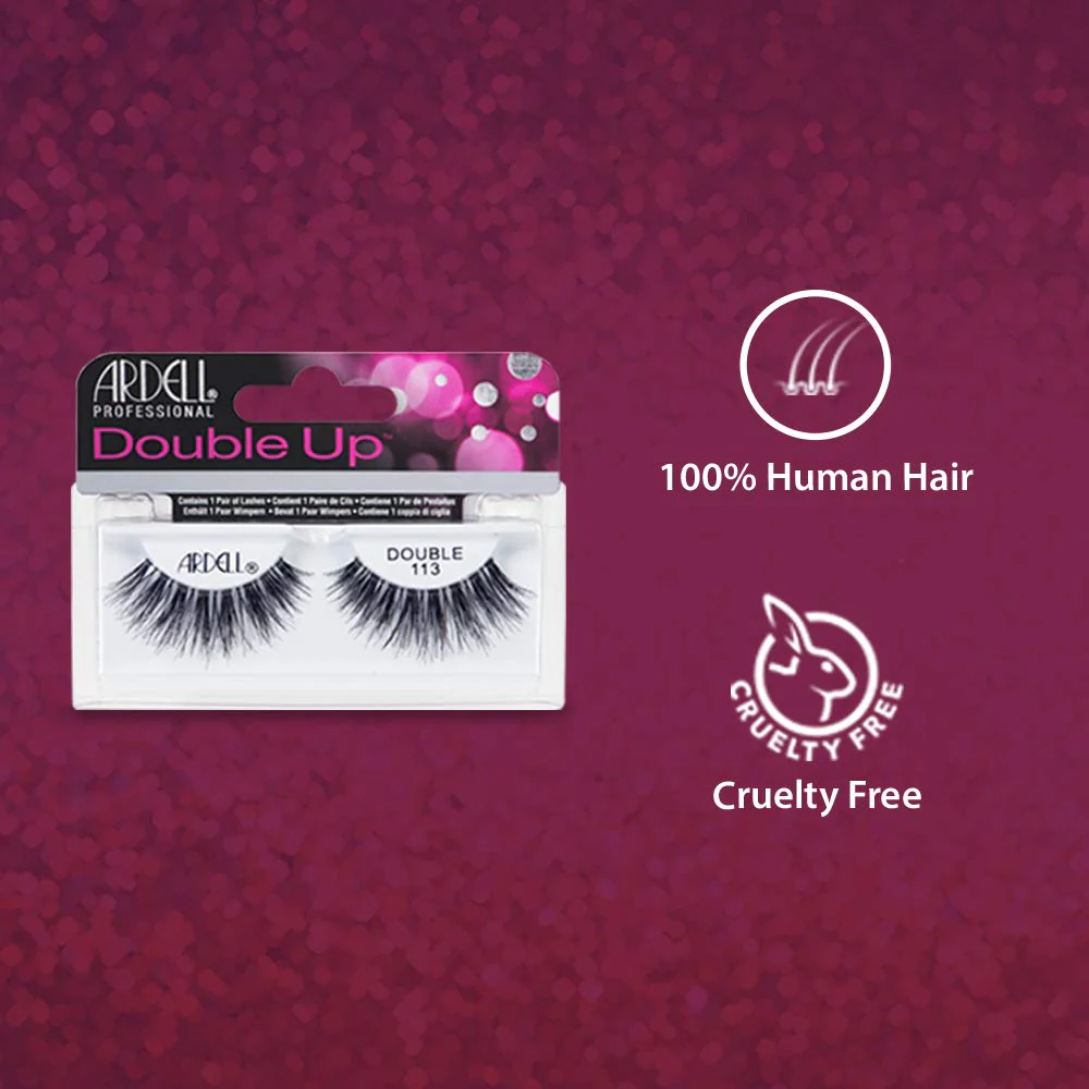 Ardell False Eyelashes Double Up 113 - Reusable Dramatic Volume Lashes, Eye Makeup Beauty Enhancement, 4 Pack - Image 3