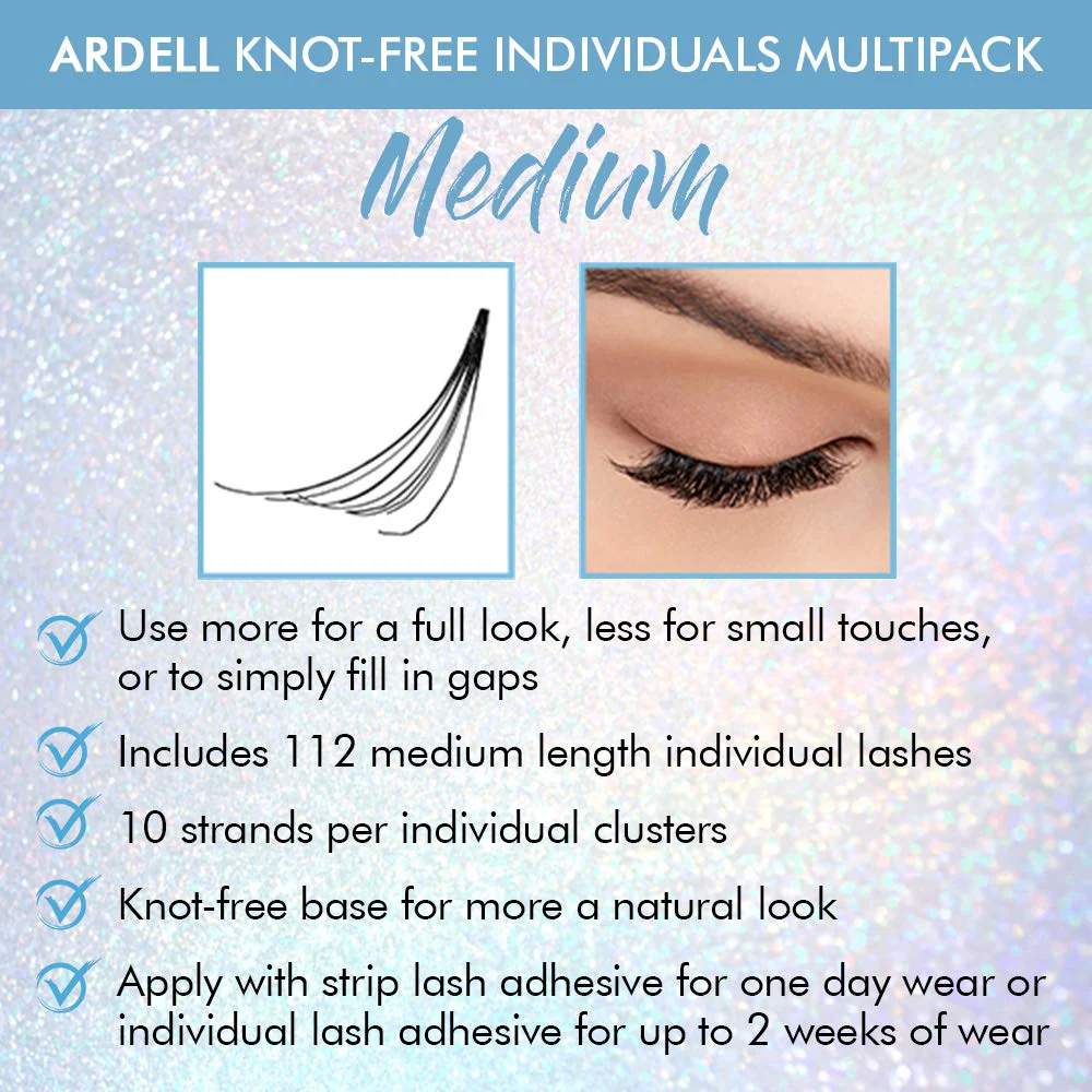 Ardell False Eyelashes Multipack Knot-Free Individuals Medium Black, 2-Pack - Image 3