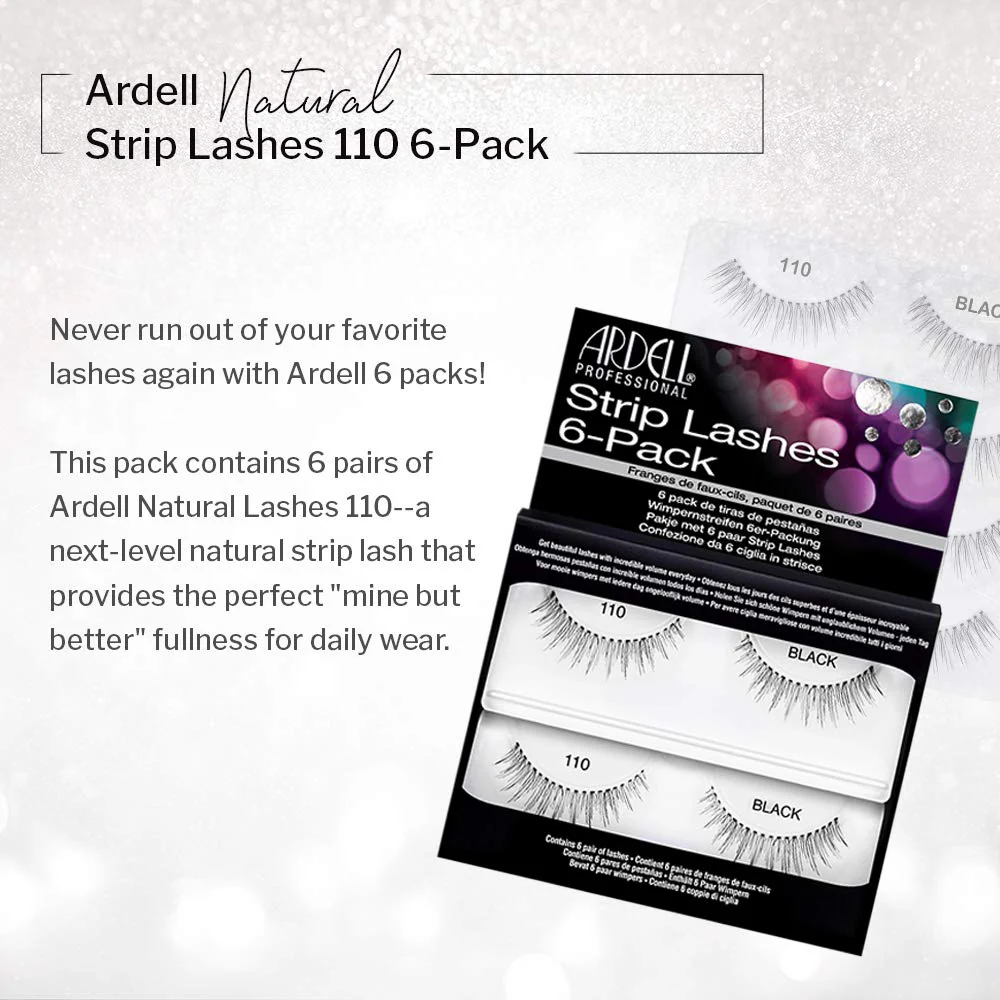 Ardell False Eyelashes Strip Lashes Natural 110 Black, (6 Pairs Per Pack) x 2 Pack - Image 5