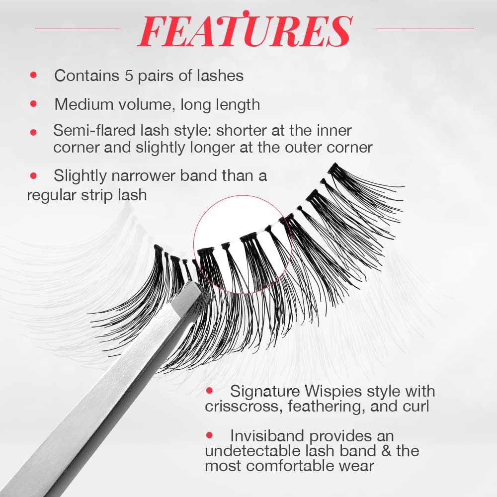 Ardell False Eyelashes Wispy Lashes, Easy Application, Natural Look, Reusable - Black, 2 Pack - Image 4